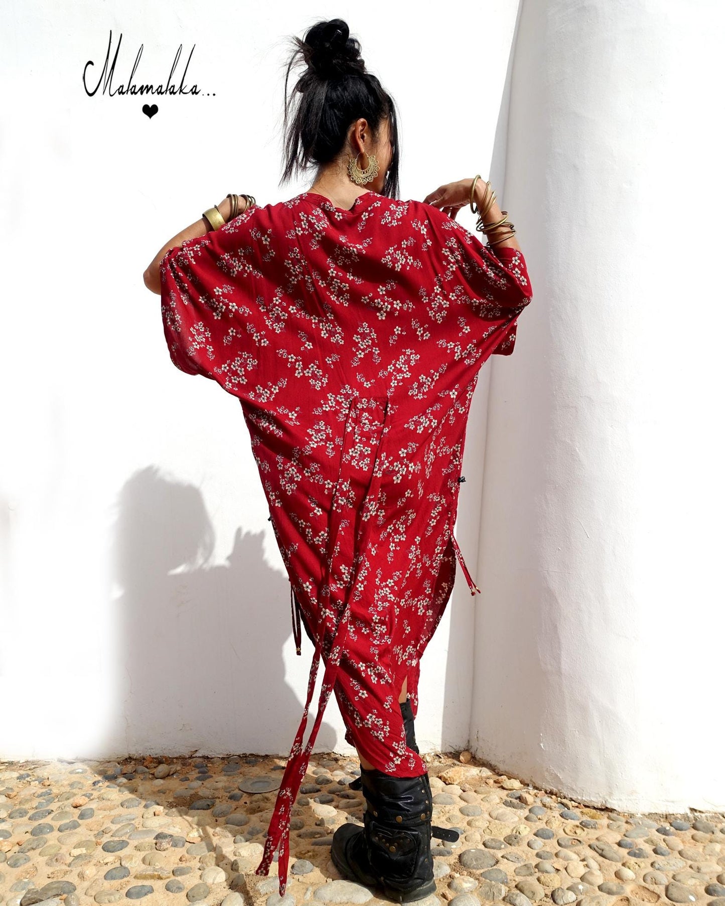 Boho Kimono Jacket | Detachable Hood · Tribal Festival Dress Kimono · Bohemian Style