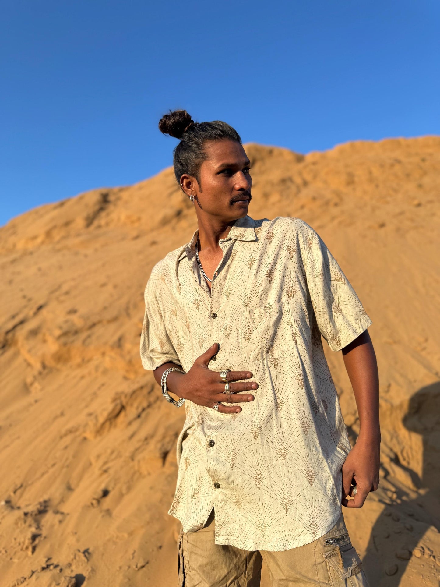 Men's Bohemian Button-Up Shirt | Elegant Dress Shirt · Hawaiian Style