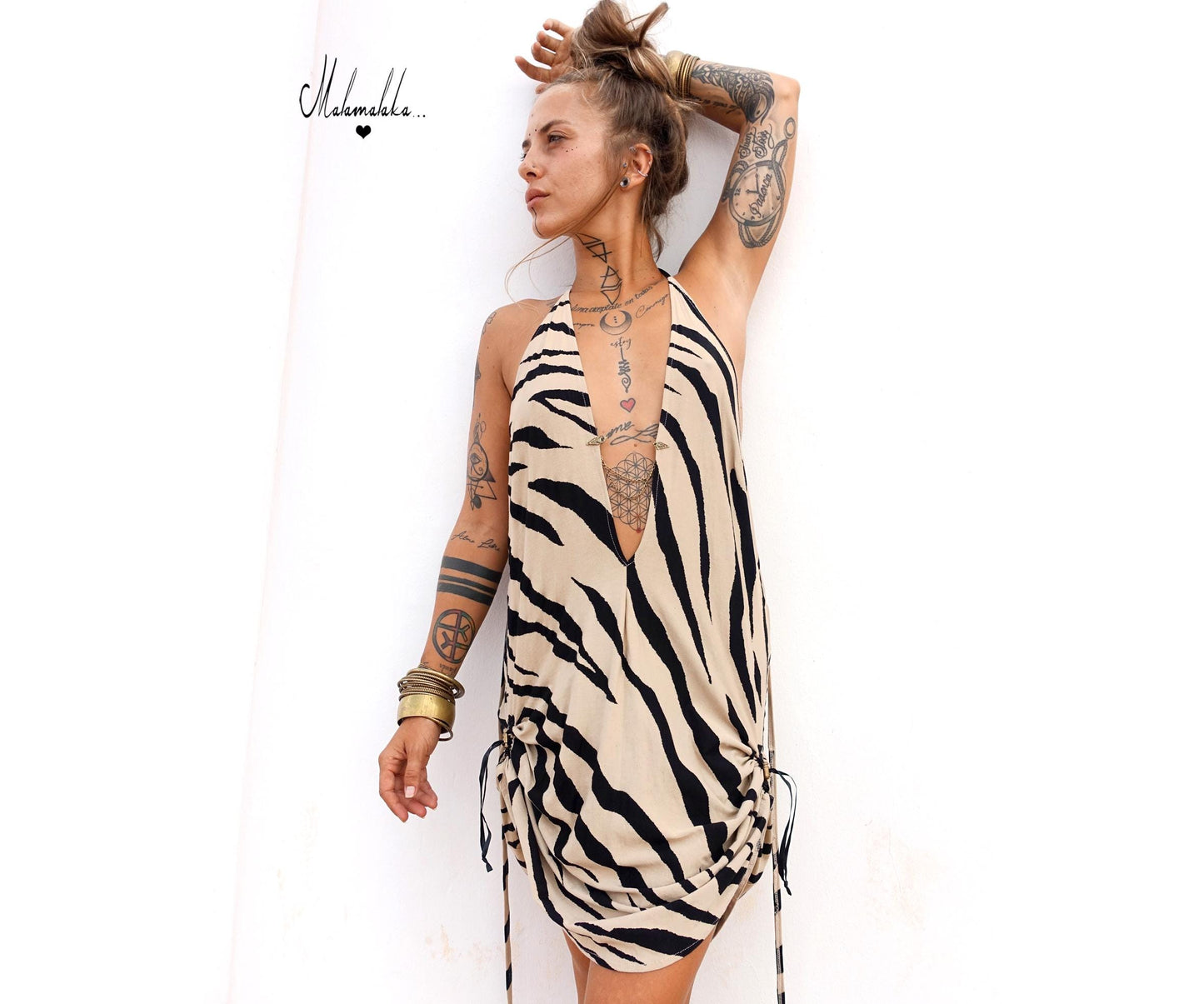 Plunging Neckline Festival Dress | Neo Tribal Burlesque Steampunk · Sexy Open Style