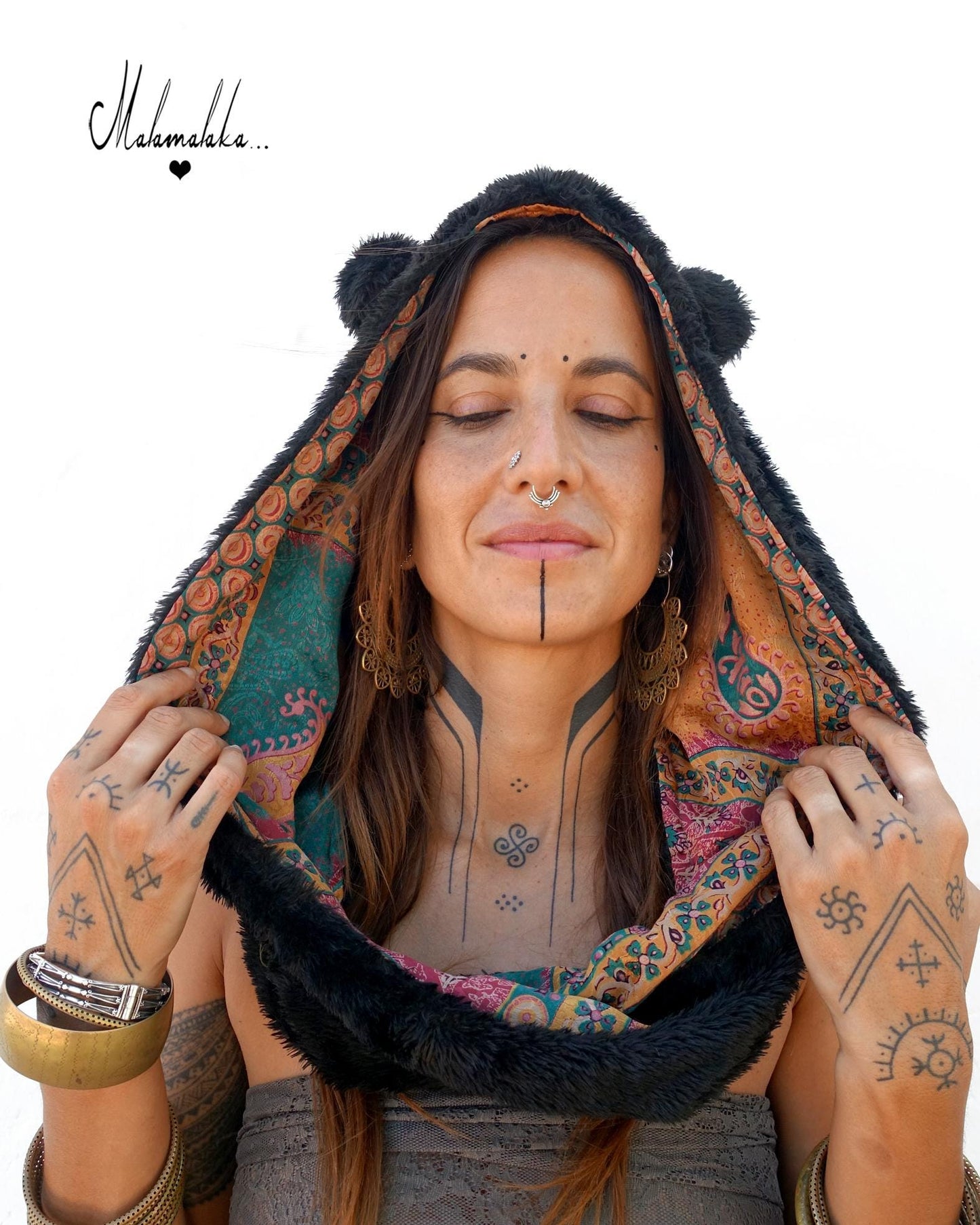 Animalakas Reversible Plush Hood | Unisex Festival Streetwear — One of a Kind