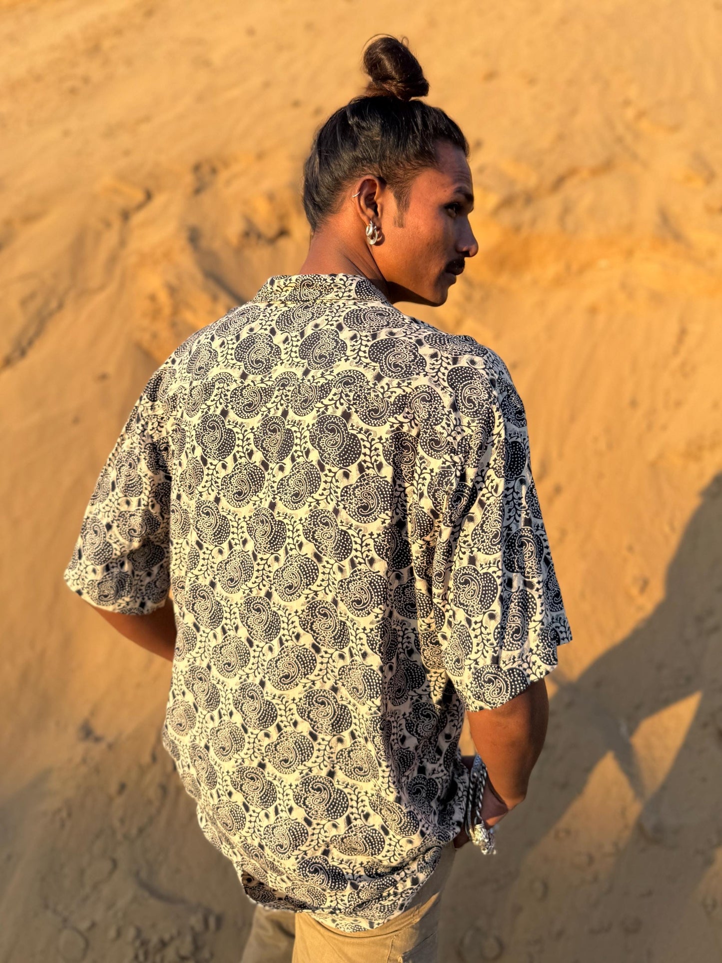 Men's Bohemian Button-Up Shirt | Elegant Dress Shirt · Hawaiian Style