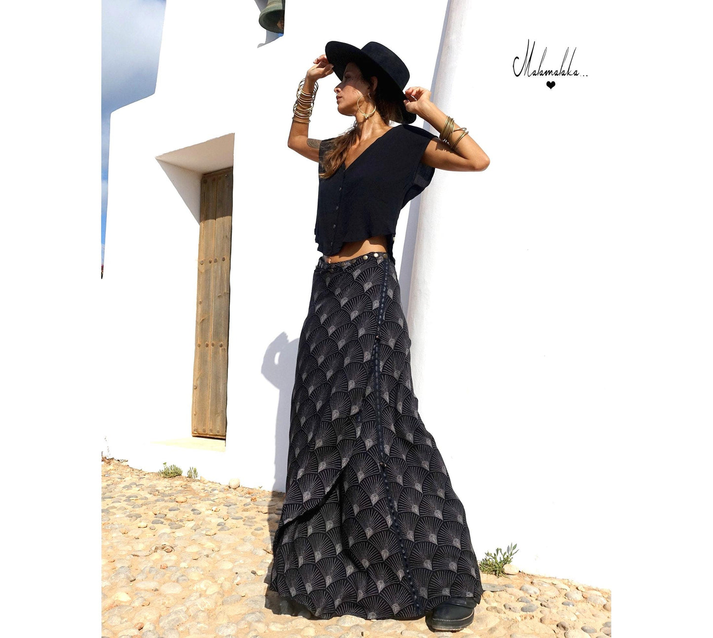 Women's Maxi Skirt & Shirt Co-ord Set | Boho Long Skirt Summer Outfit