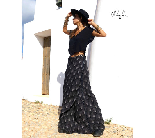 Women's Maxi Skirt & Shirt Co-ord Set | Boho Long Skirt Summer Outfit