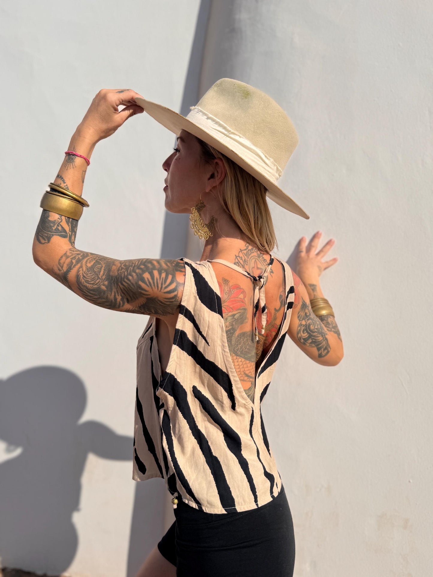 Open Back Rayon Blouse | Women's Boho Summer Top · Elegant Ibiza Style