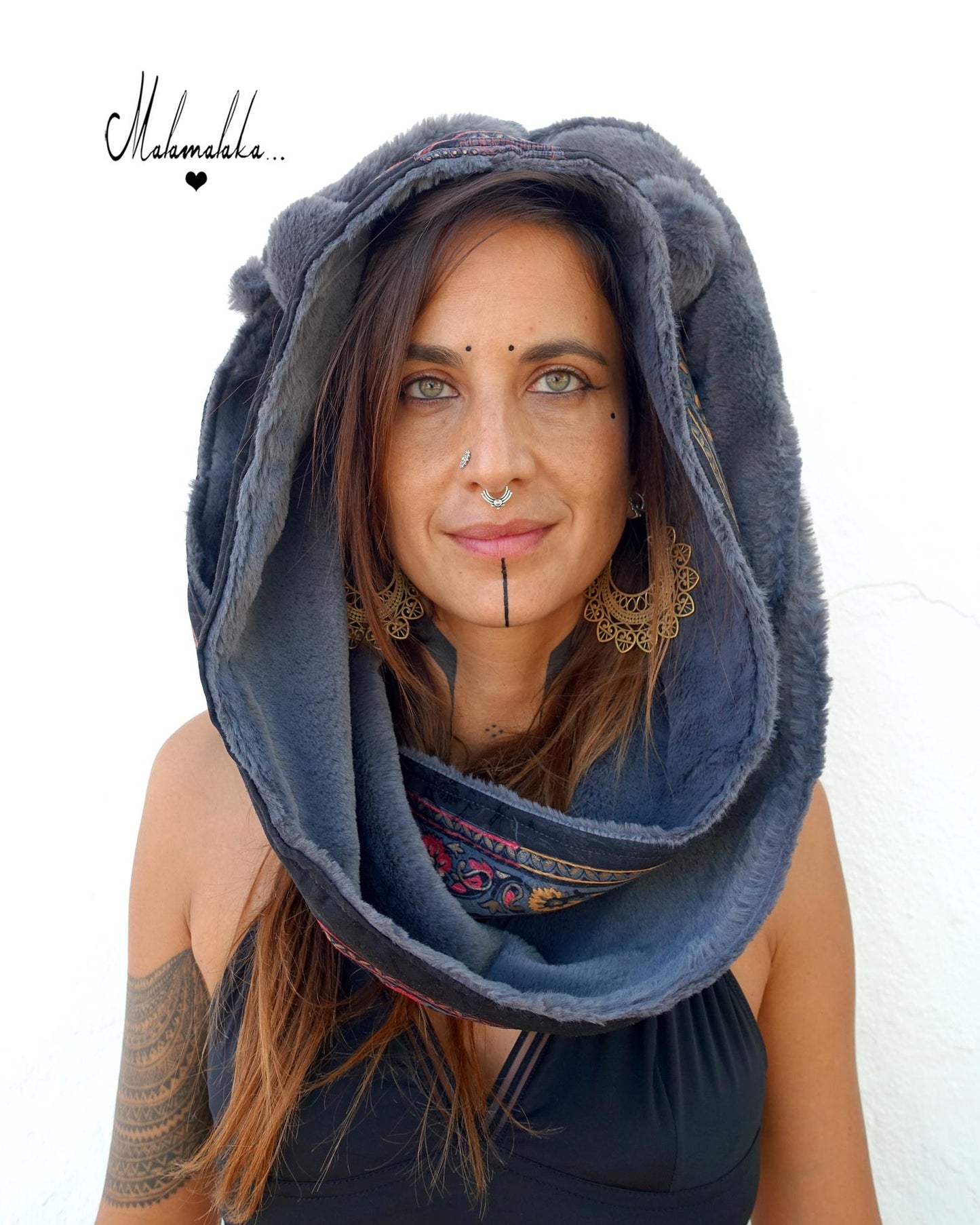 Animalakas Reversible Plush Hood | Unisex Festival Streetwear — One of a Kind