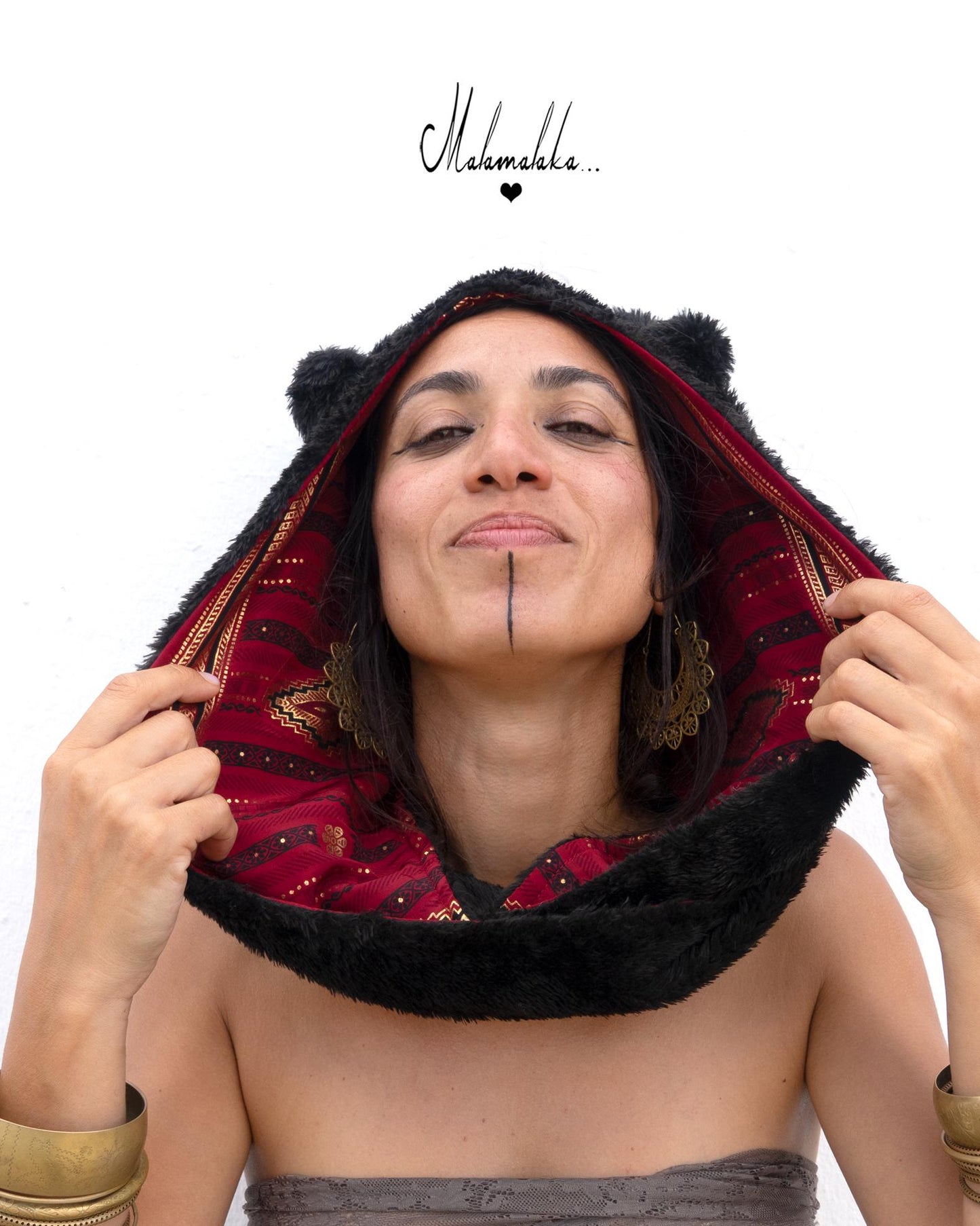 Animalakas Reversible Plush Hood | Unisex Festival Streetwear — One of a Kind