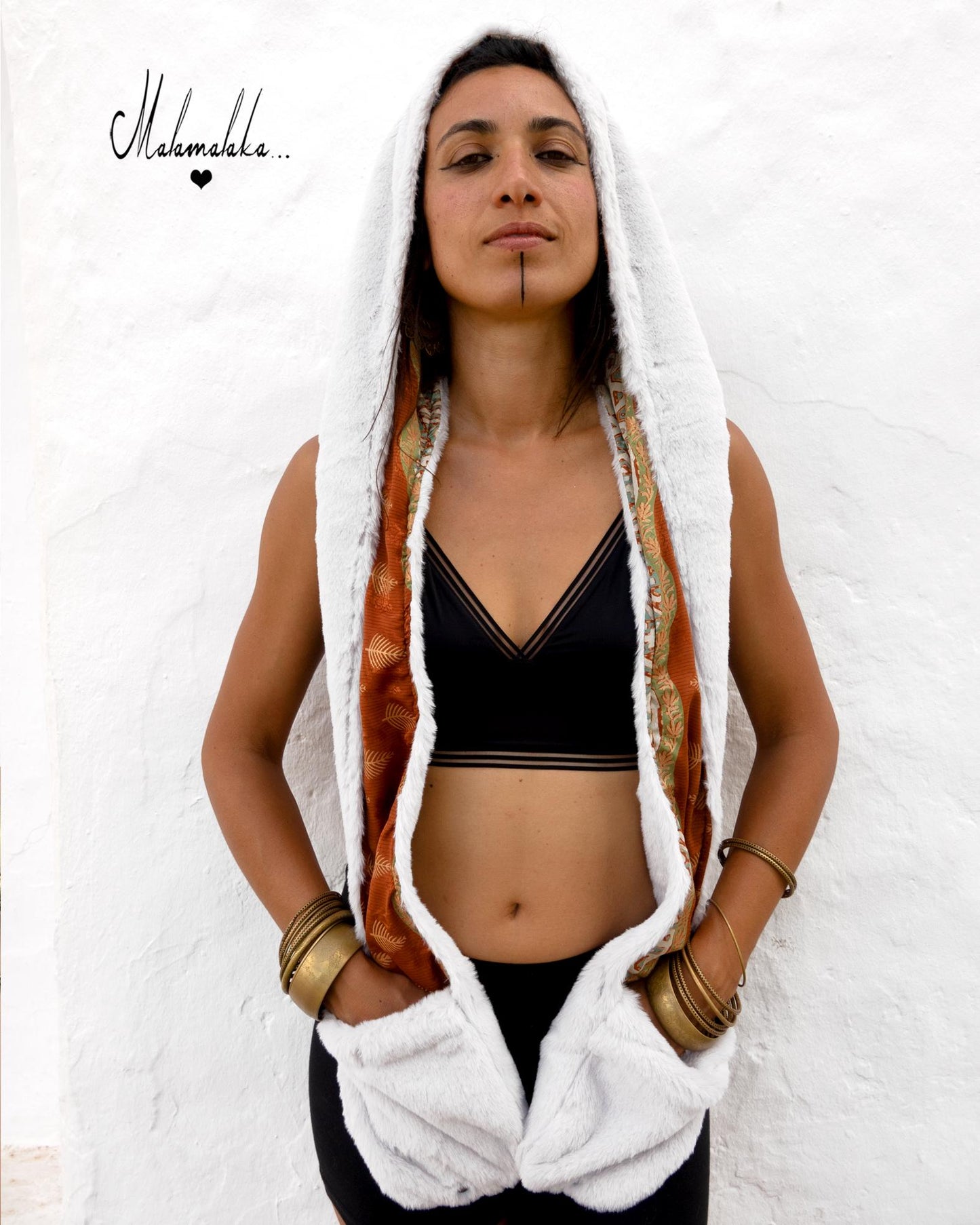 Animalakas Reversible Plush Hood | Unisex Festival Streetwear — One of a Kind