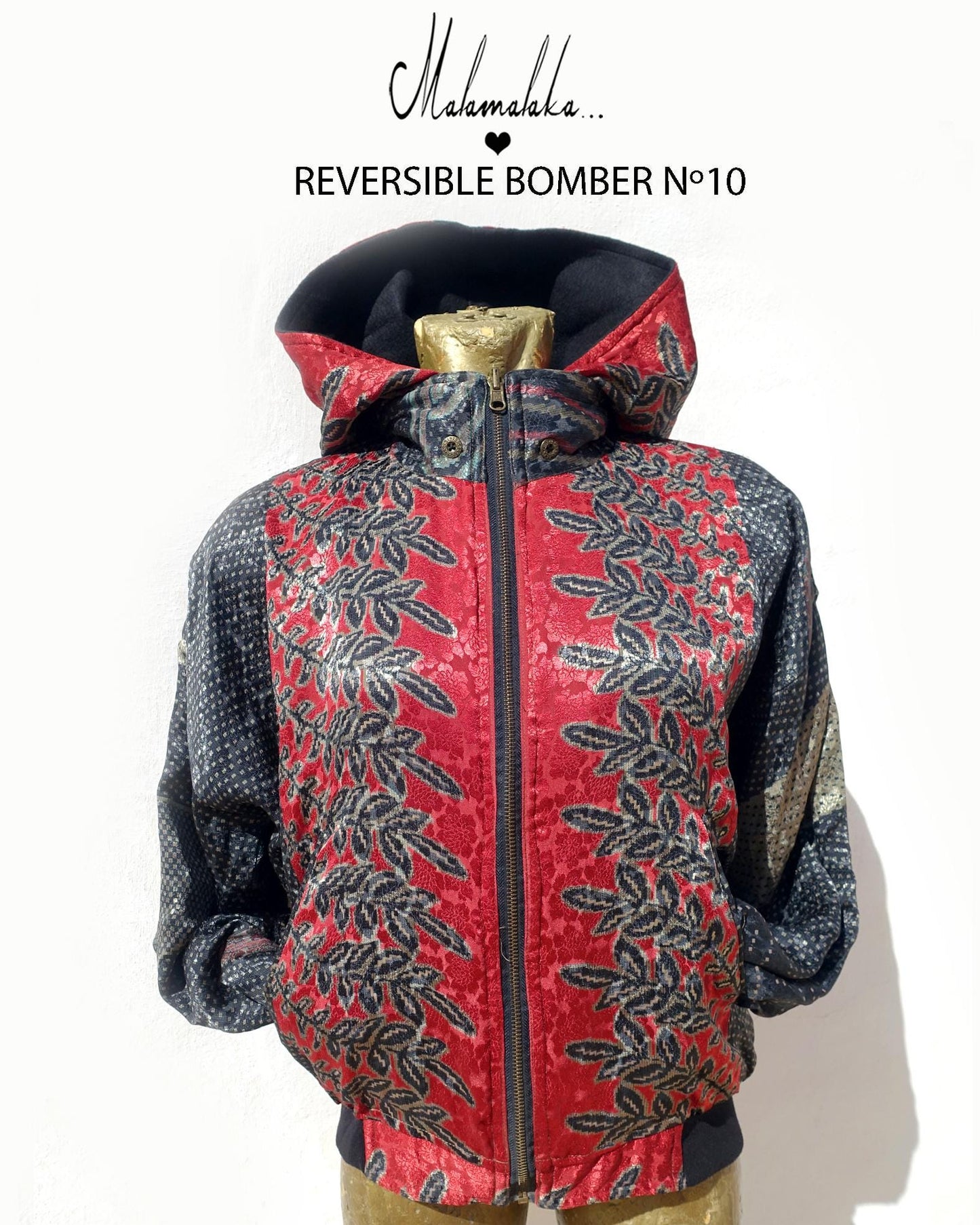 Reversible Fleece Bomber Jacket | Detachable Hood · Size S · Unisex Festival Trap Streetwear