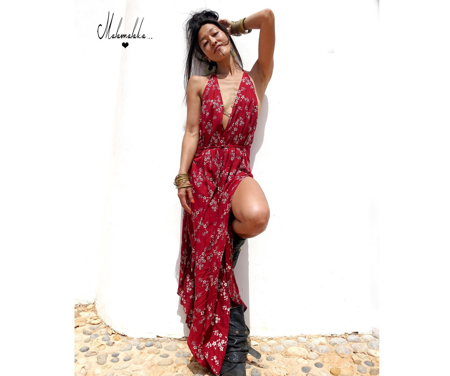 Transformable Mullet Maxi Dress — Cream | Backless Boho Party Dress · Elegant Ibiza Style