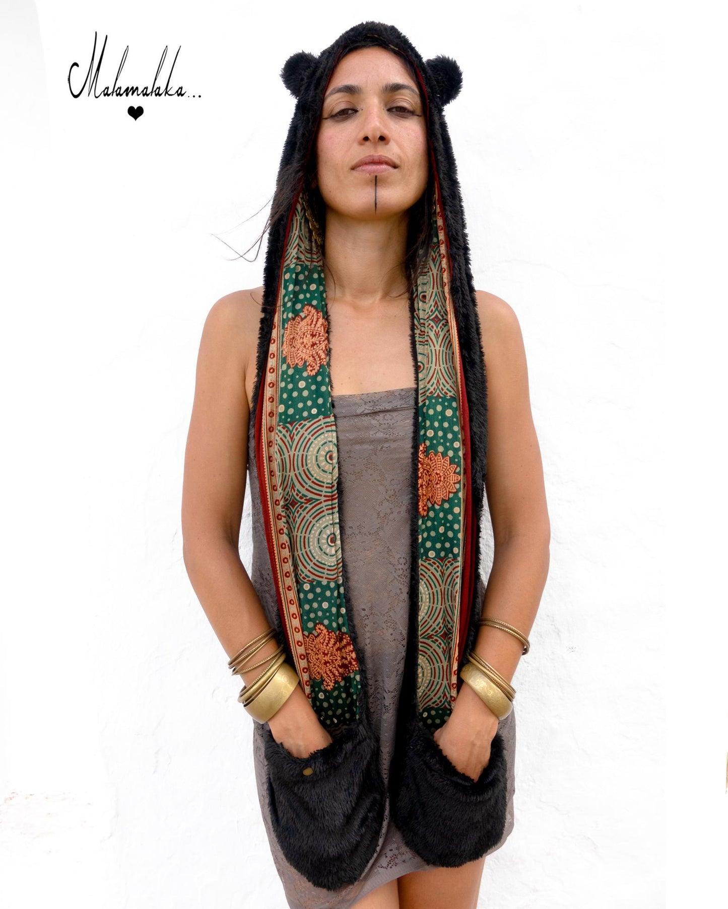 Animalakas Reversible Plush Hood | Unisex Festival Streetwear — One of a Kind