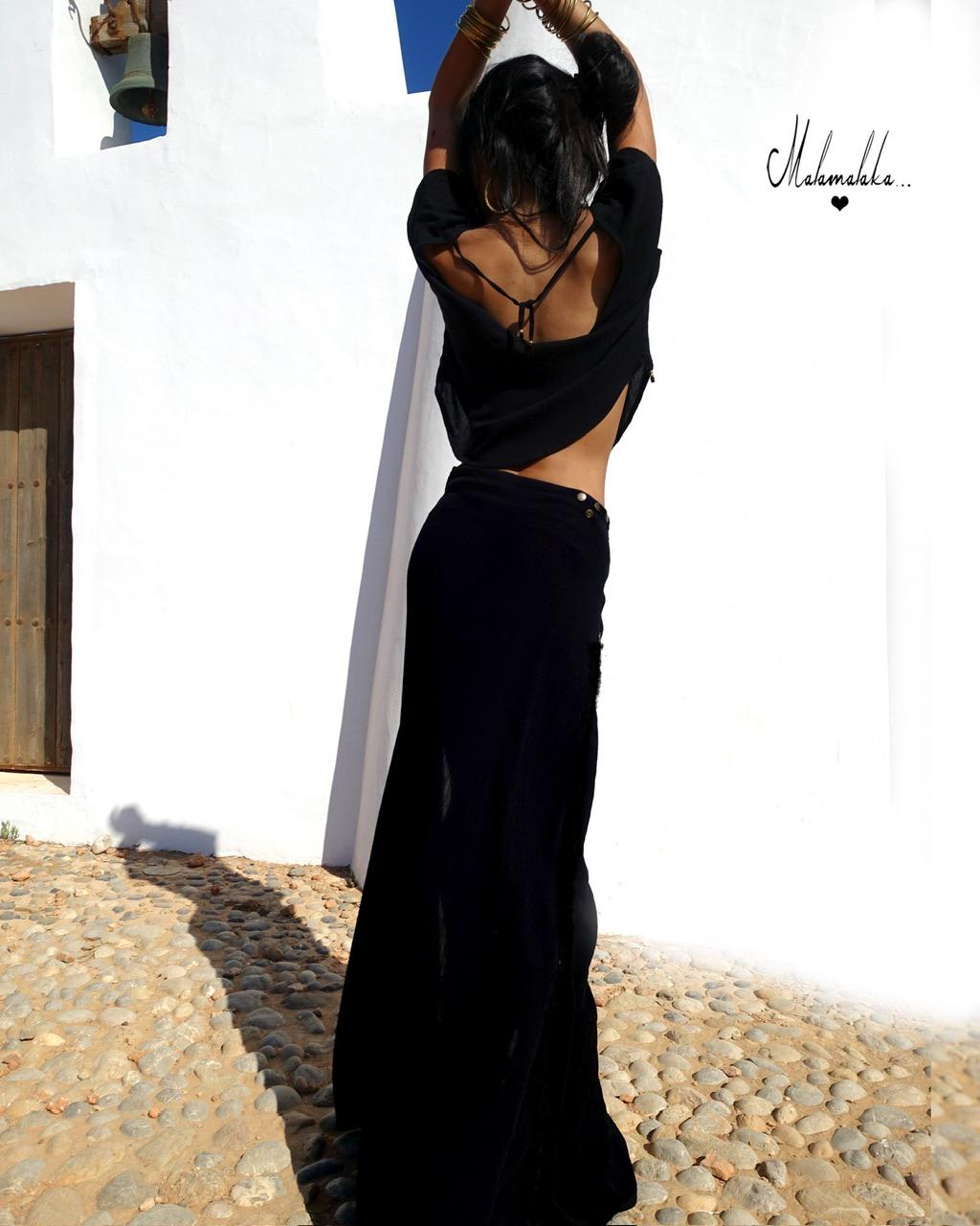 Women's Boho Co-ord Set | Fringe Wide-Leg Trousers & Open Shirt · Summer Outfit