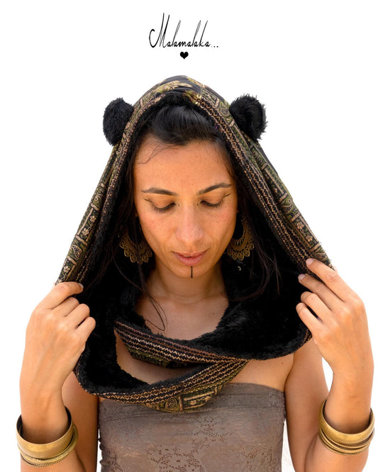 Animalakas Reversible Plush Hood | Unisex Festival Streetwear — One of a Kind