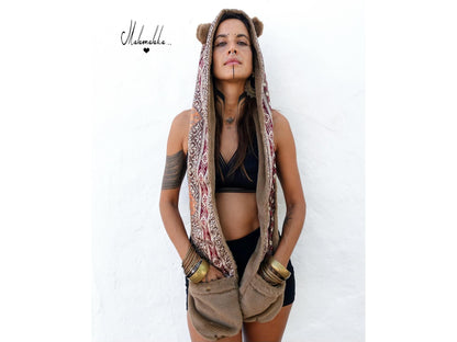 Capucha peluche reversible
