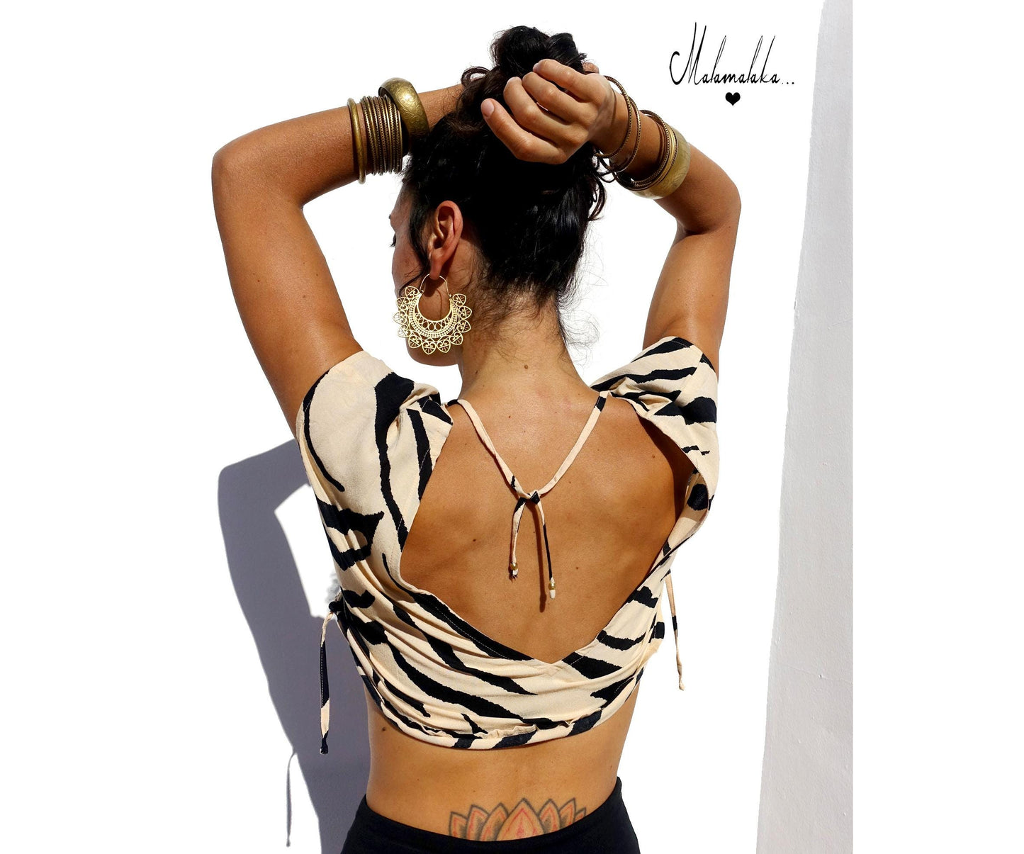 Open Back Rayon Blouse | Women's Boho Summer Top · Elegant Ibiza Style