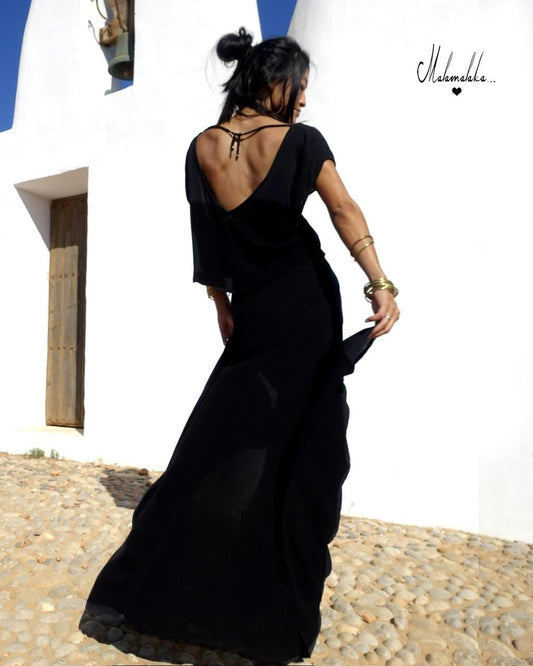 Women's Boho Co-ord Set | Fringe Wide-Leg Trousers & Open Shirt · Summer Outfit