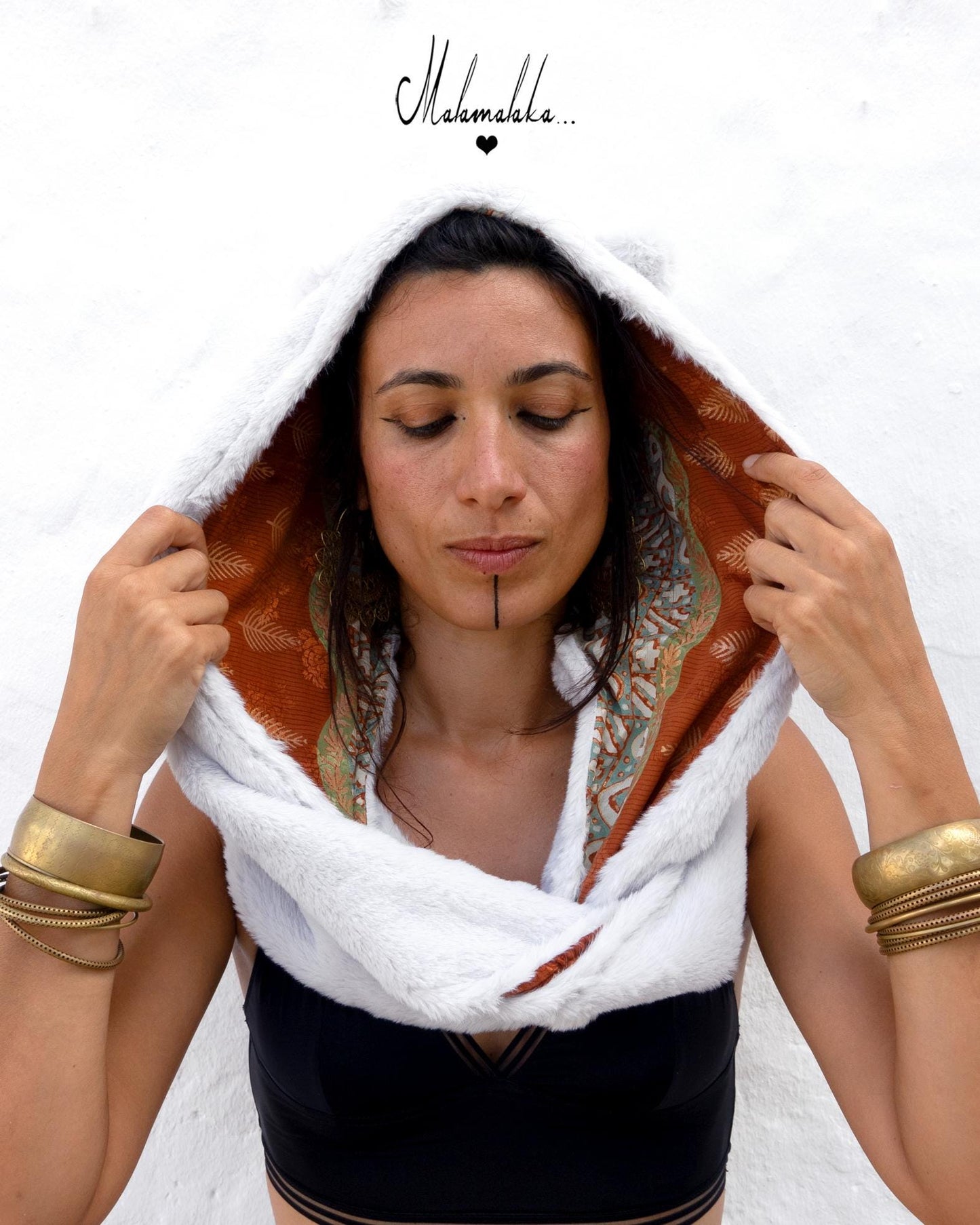 Animalakas Reversible Plush Hood | Unisex Festival Streetwear — One of a Kind