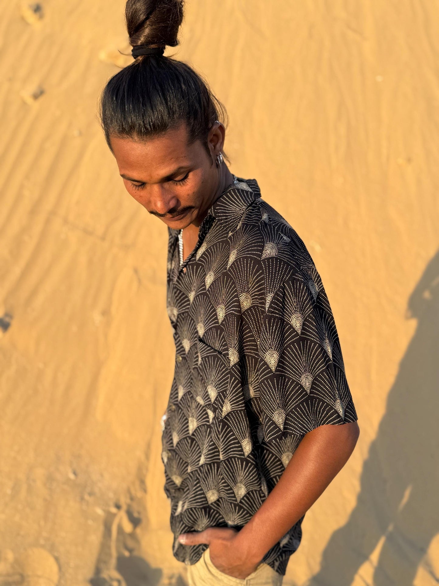 Men's Bohemian Button-Up Shirt | Elegant Dress Shirt · Hawaiian Style