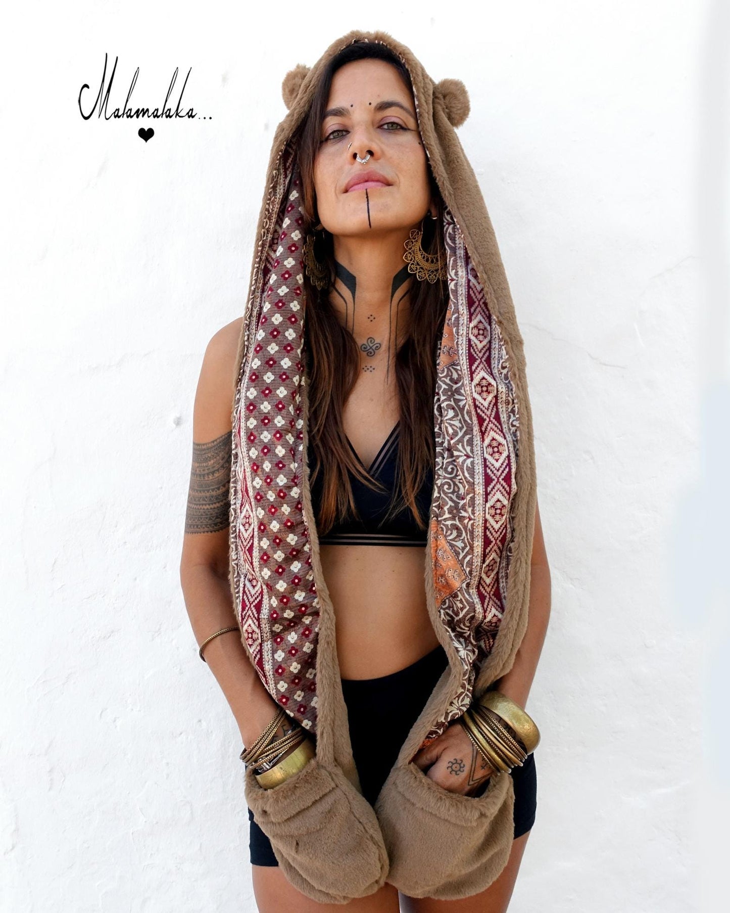 Animalakas Reversible Plush Hood | Unisex Festival Streetwear — One of a Kind