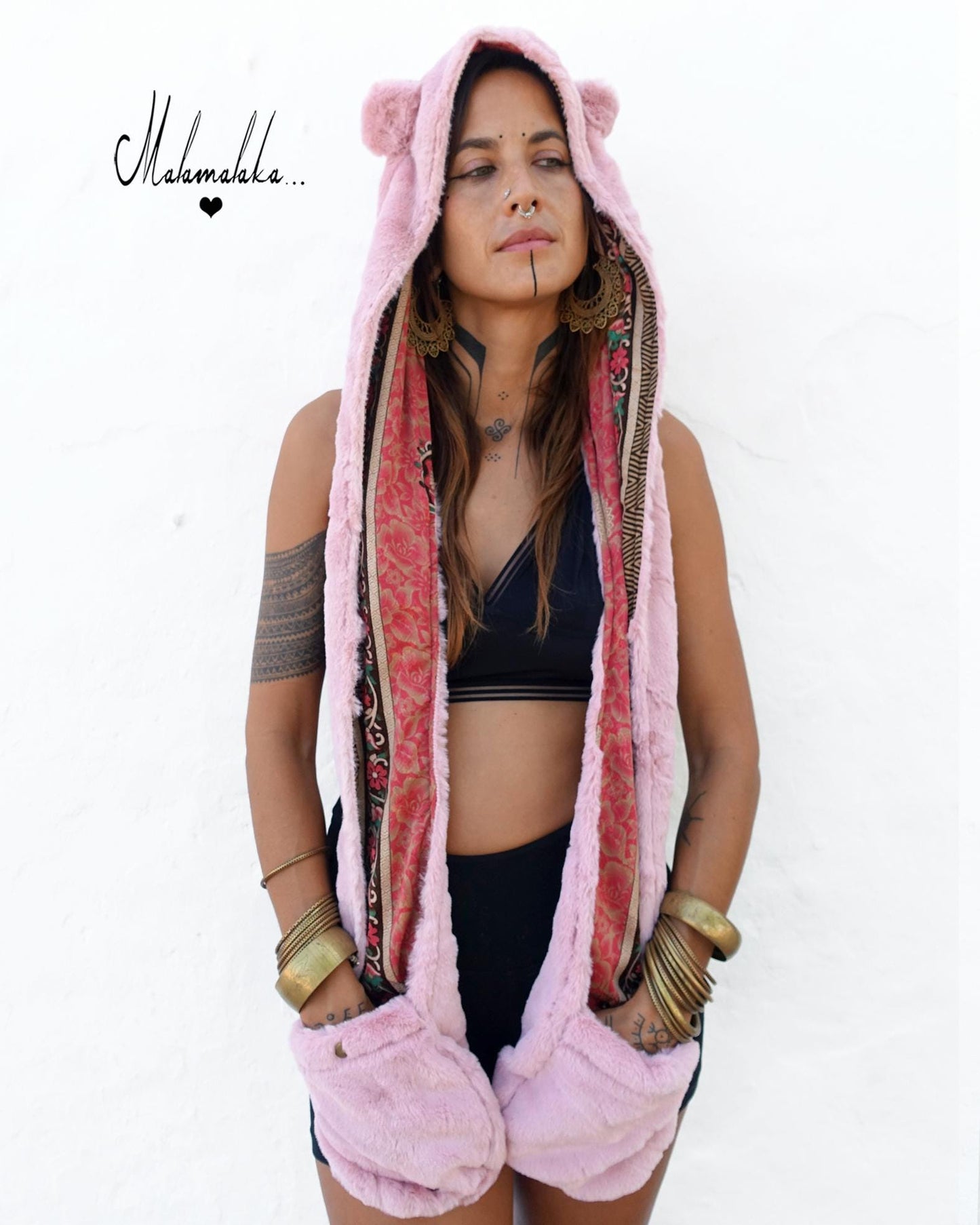 Animalakas Reversible Plush Hood | Unisex Festival Streetwear — One of a Kind
