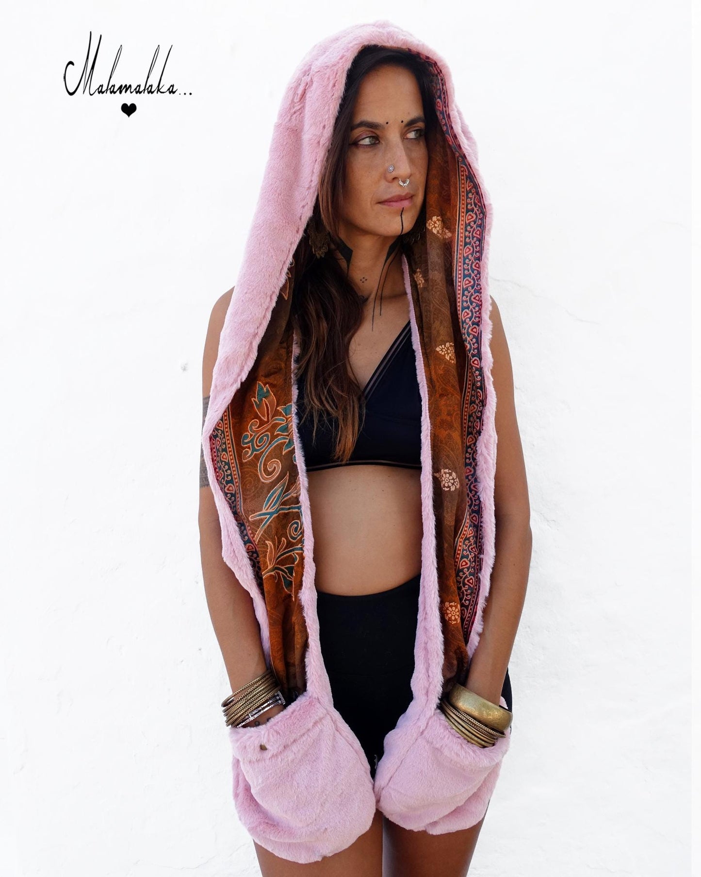 Animalakas Reversible Plush Hood | Unisex Festival Streetwear — One of a Kind