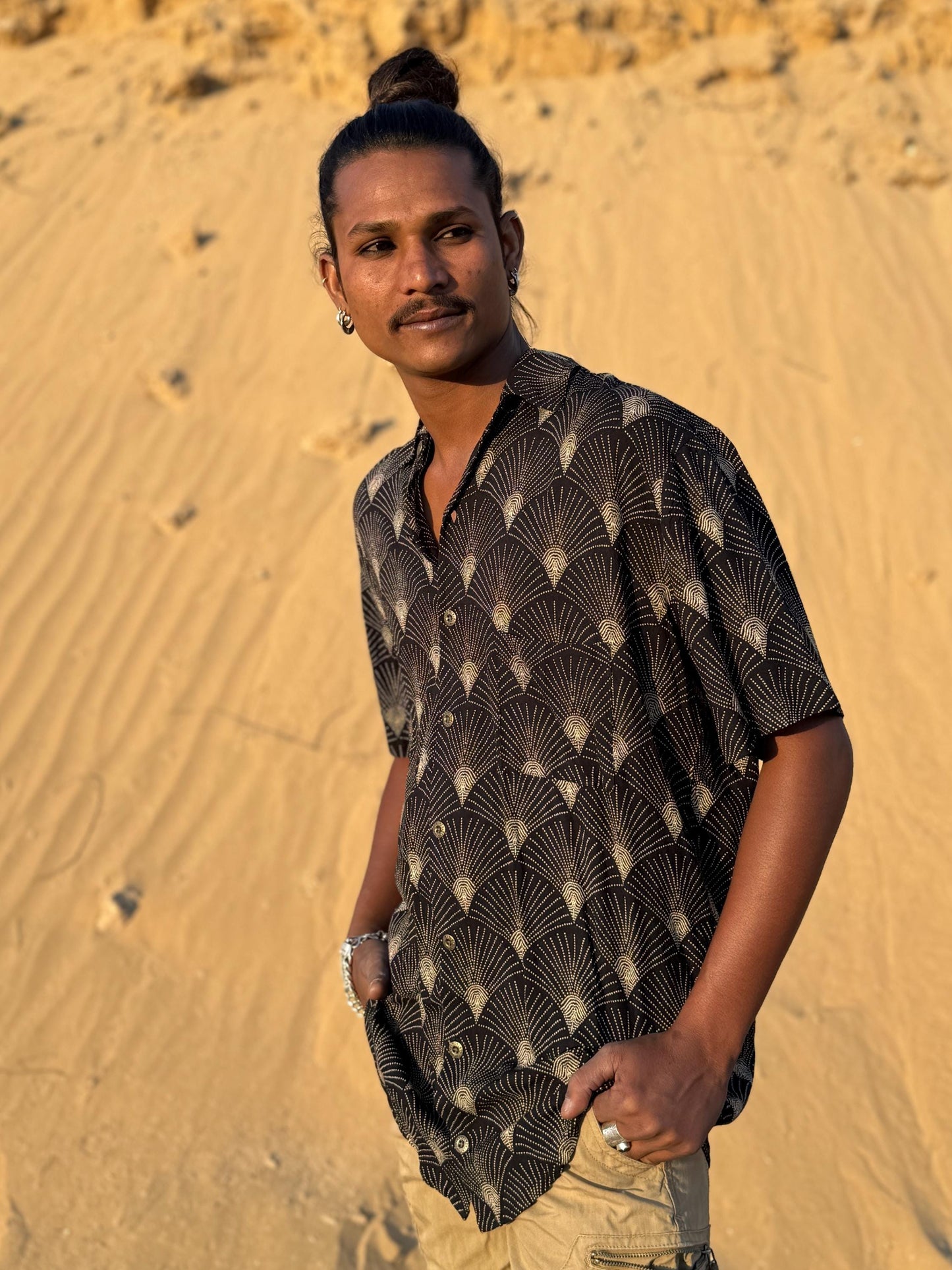 Men's Bohemian Button-Up Shirt | Elegant Dress Shirt · Hawaiian Style