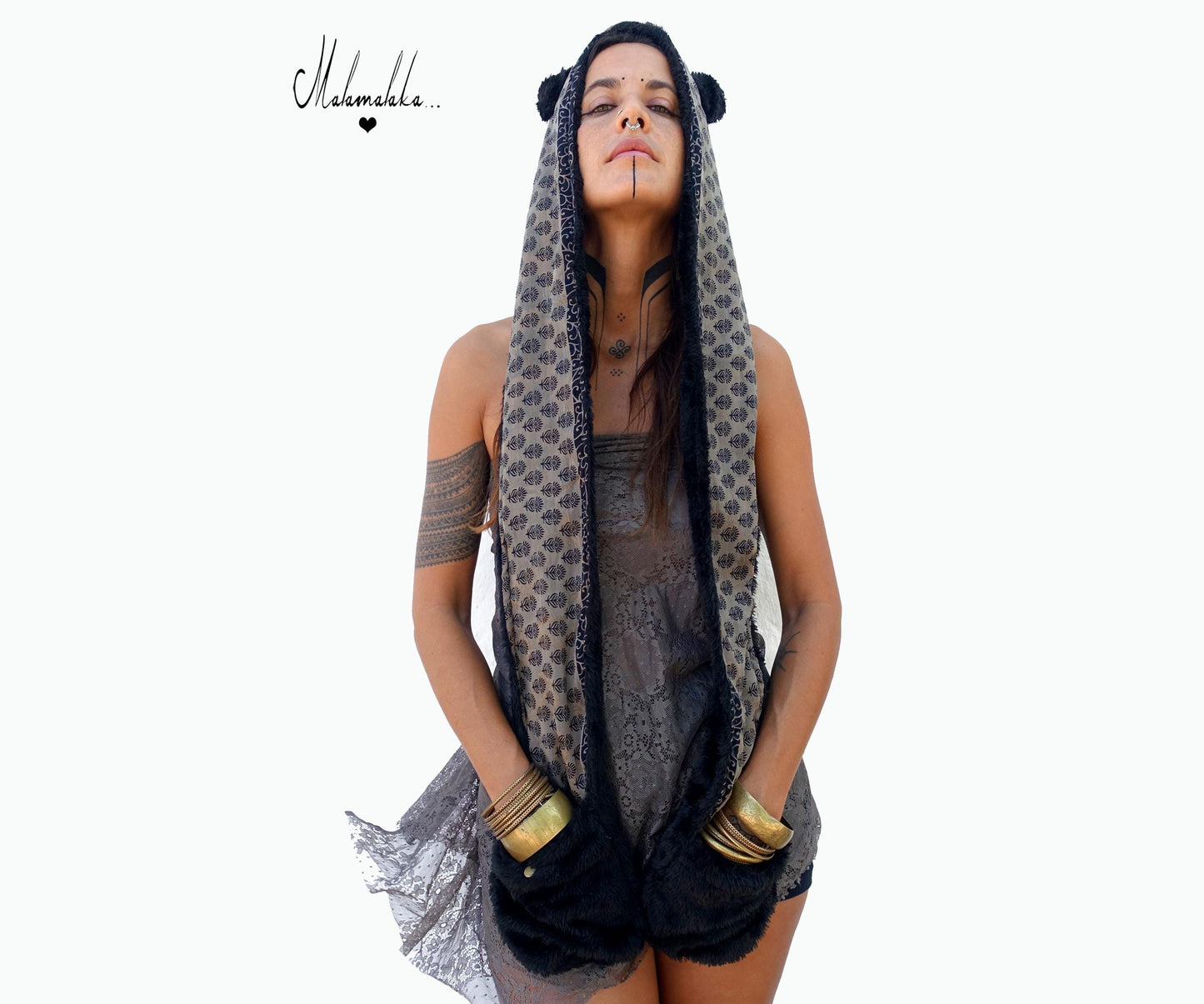 Animalakas Reversible Plush Hood | Unisex Festival Streetwear — One of a Kind