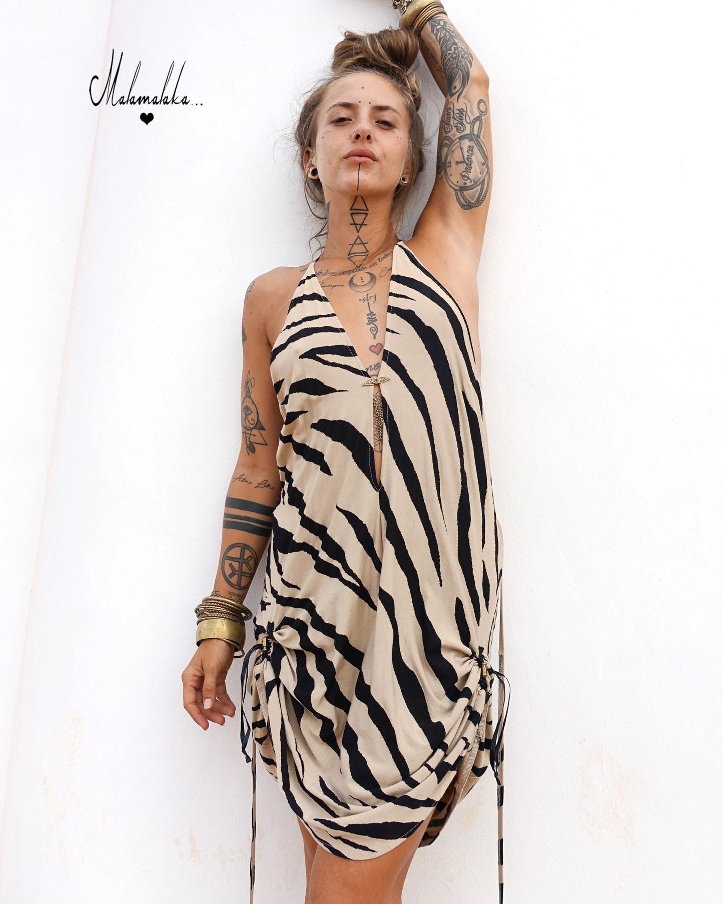 Plunging Neckline Festival Dress | Neo Tribal Burlesque Steampunk · Sexy Open Style