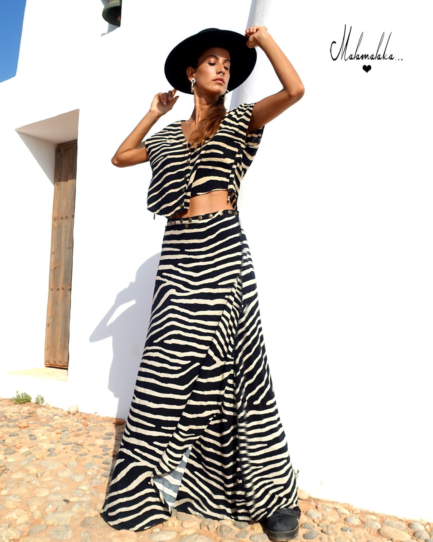 Women's Maxi Skirt & Shirt Co-ord Set | Boho Long Skirt Summer Outfit