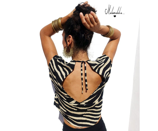 Open Back Rayon Blouse | Women's Boho Summer Top · Elegant Ibiza Style