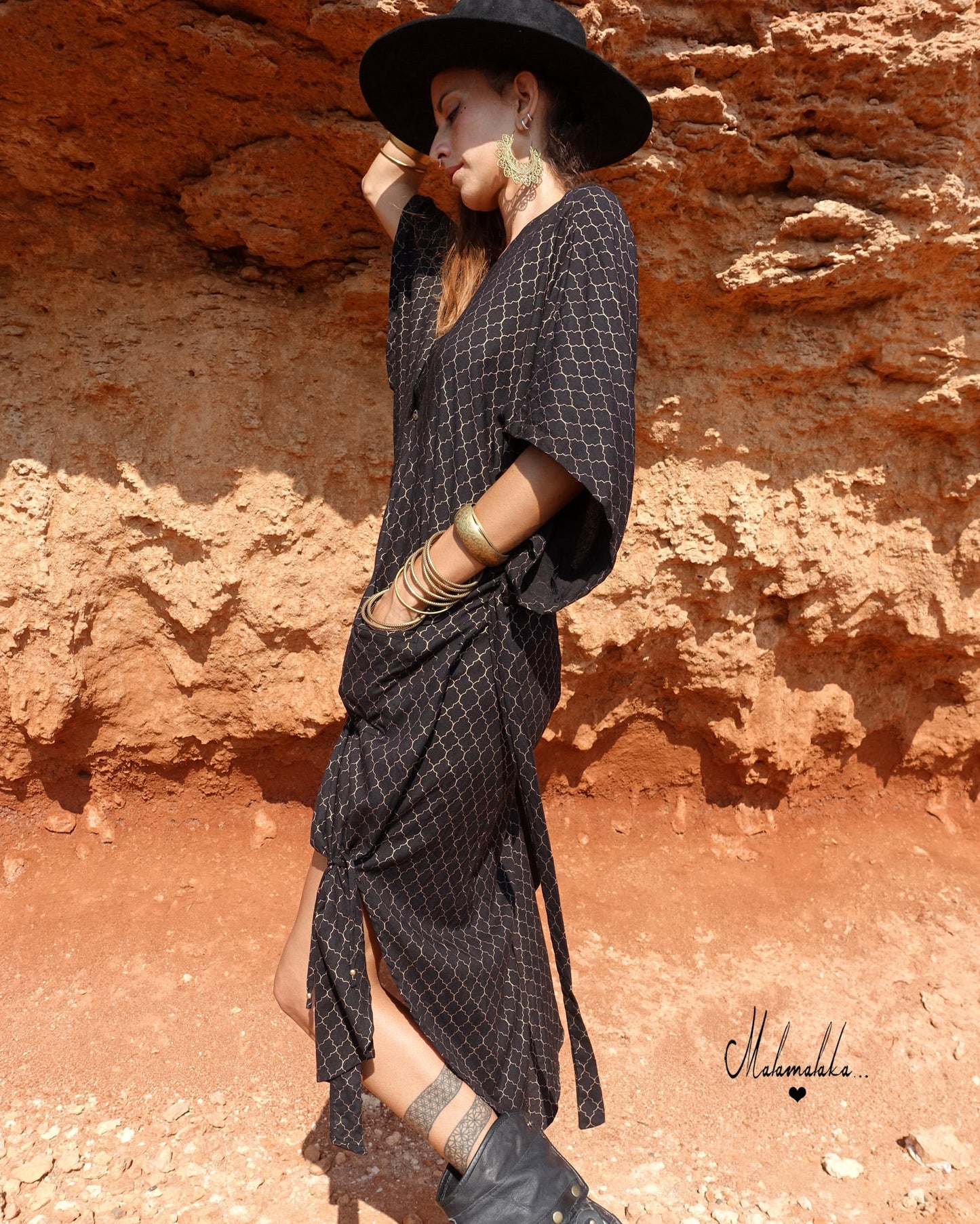 Boho Kimono Jacket | Detachable Hood · Tribal Festival Dress Kimono · Bohemian Style