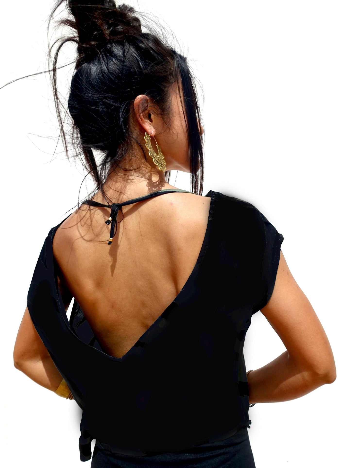 Open Back Rayon Blouse | Women's Boho Summer Top · Elegant Ibiza Style