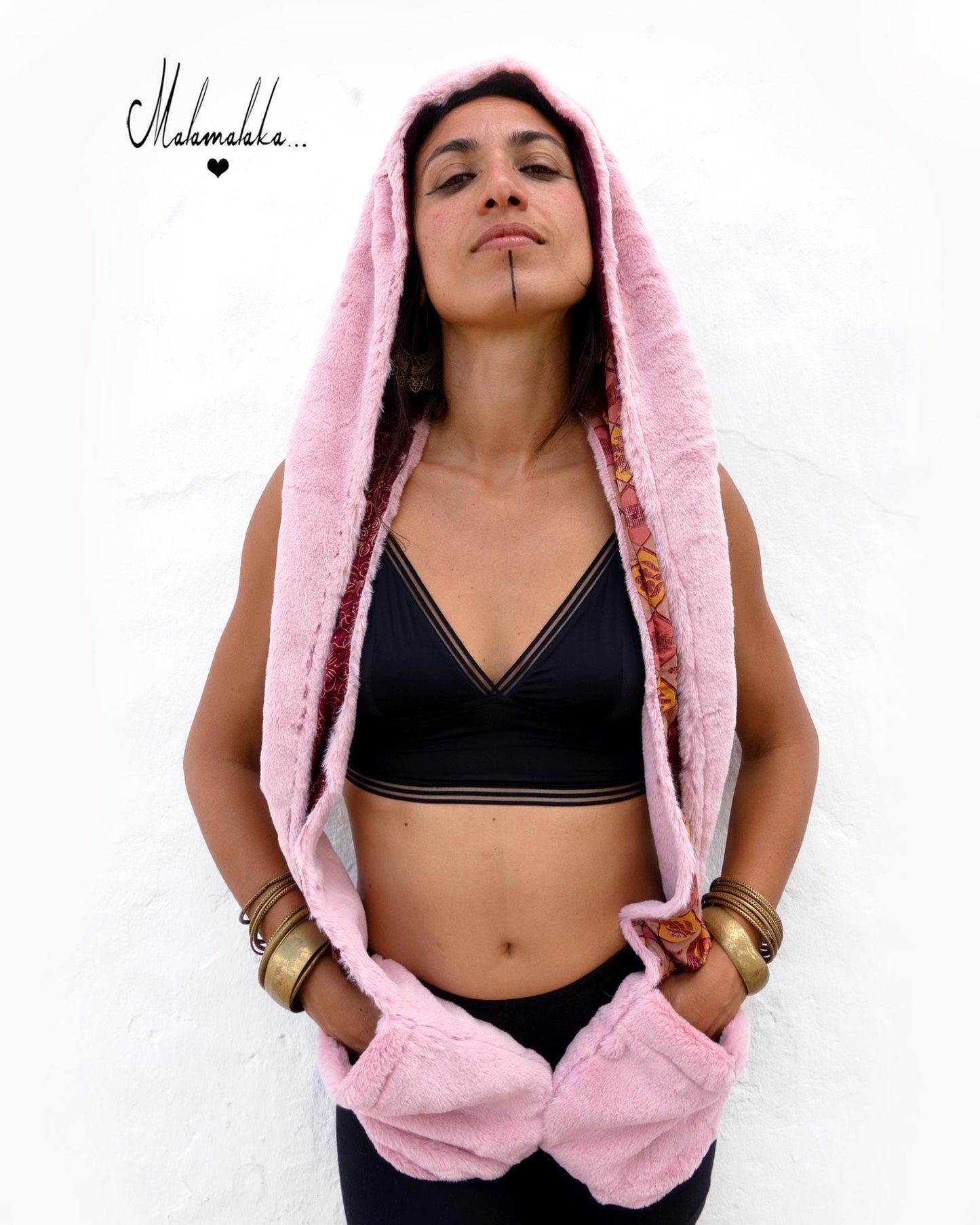 Animalakas Reversible Plush Hood | Unisex Festival Streetwear — One of a Kind