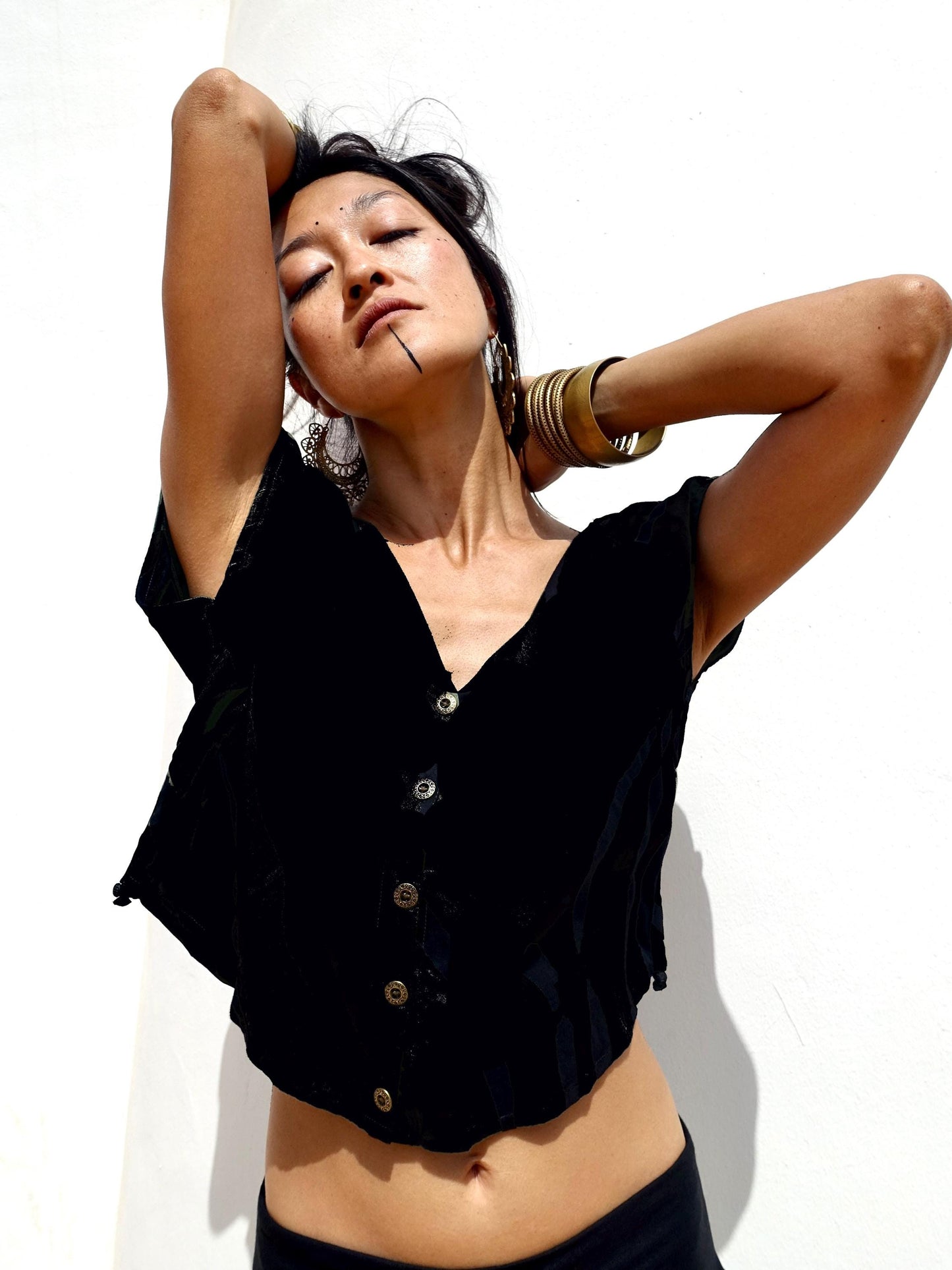 Open Back Rayon Blouse | Women's Boho Summer Top · Elegant Ibiza Style