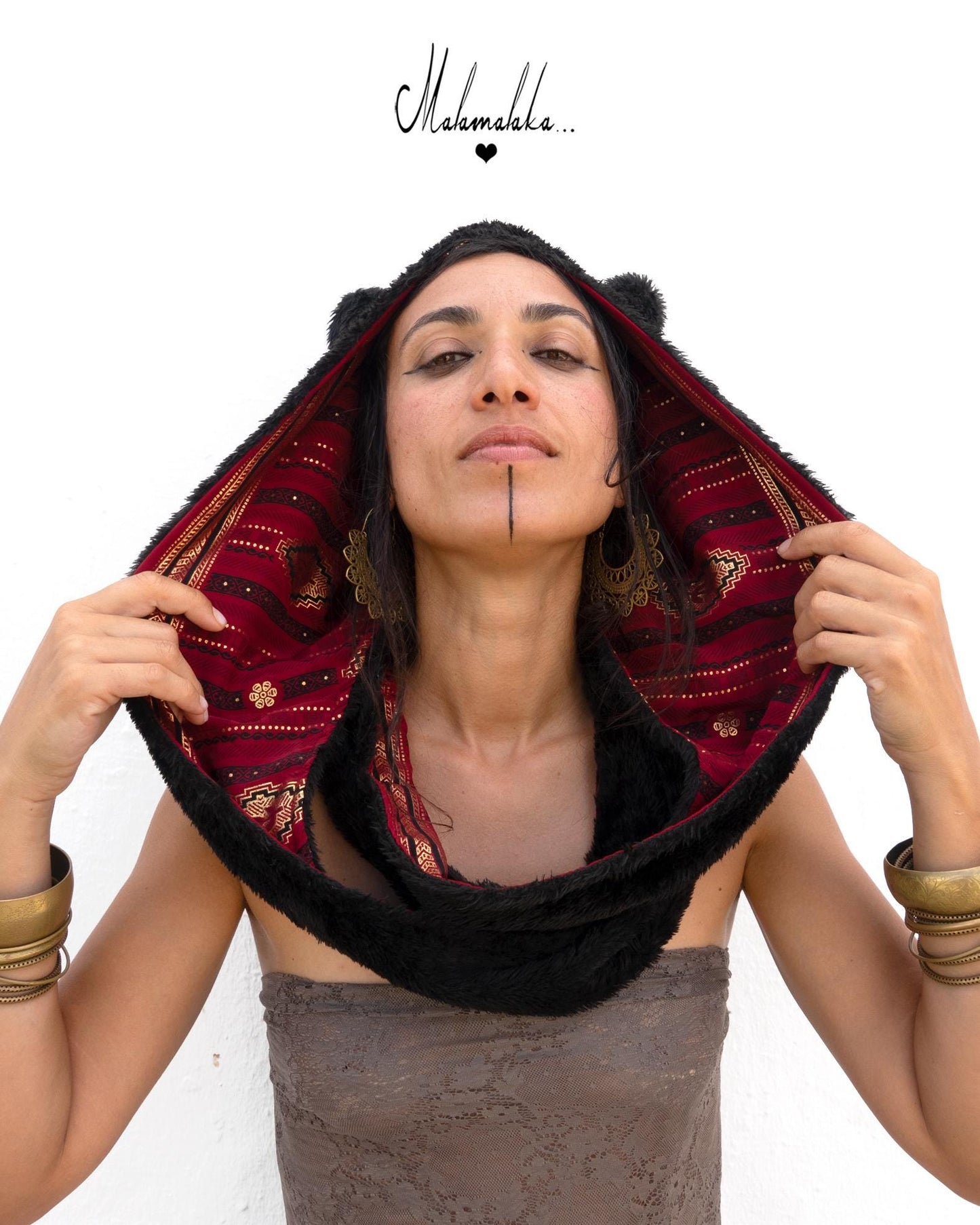 Animalakas Reversible Plush Hood | Unisex Festival Streetwear — One of a Kind