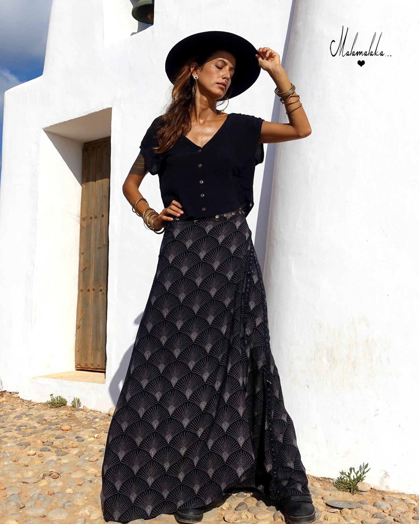 Women's Maxi Skirt & Shirt Co-ord Set | Boho Long Skirt Summer Outfit