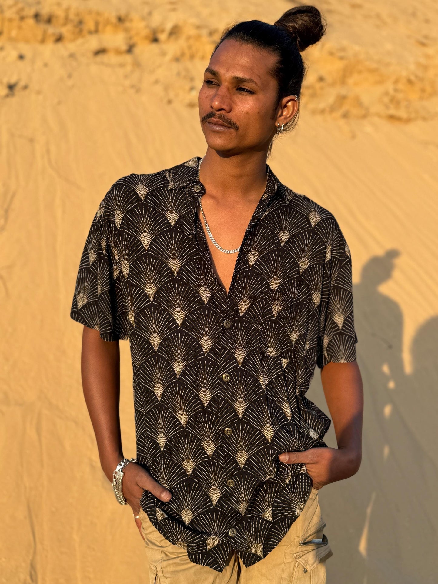 Men's Bohemian Button-Up Shirt | Elegant Dress Shirt · Hawaiian Style