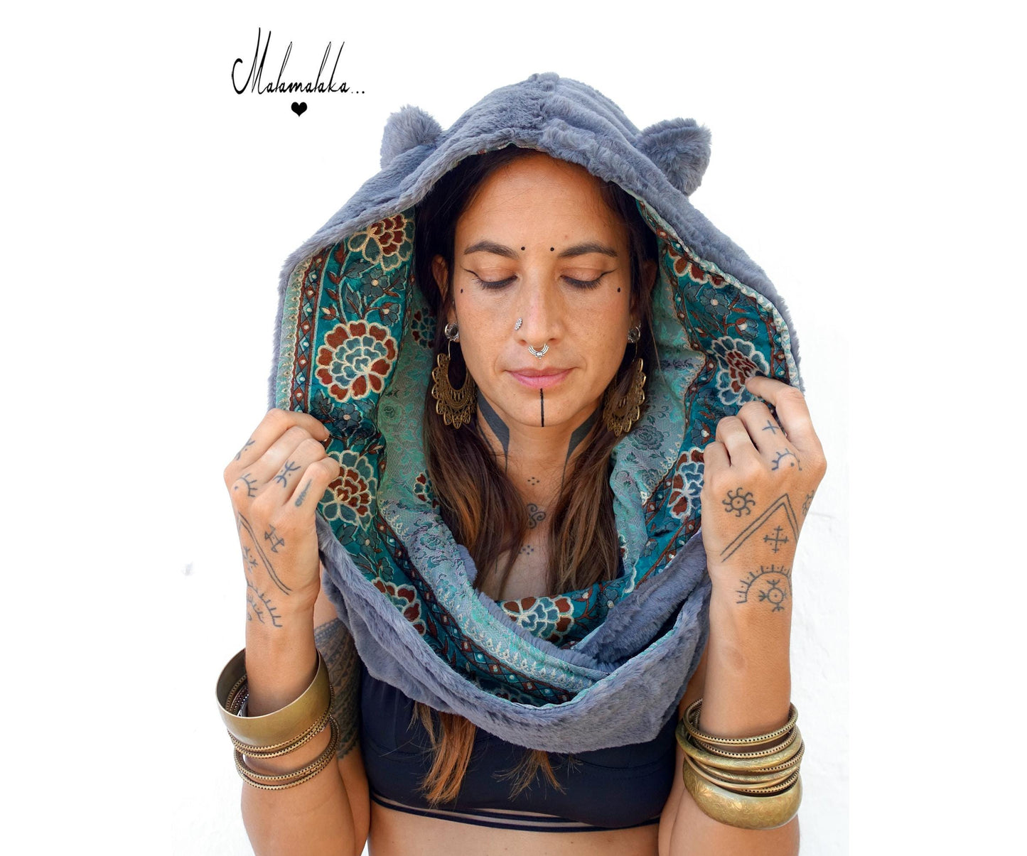 Animalakas Reversible Plush Hood | Unisex Festival Streetwear — One of a Kind