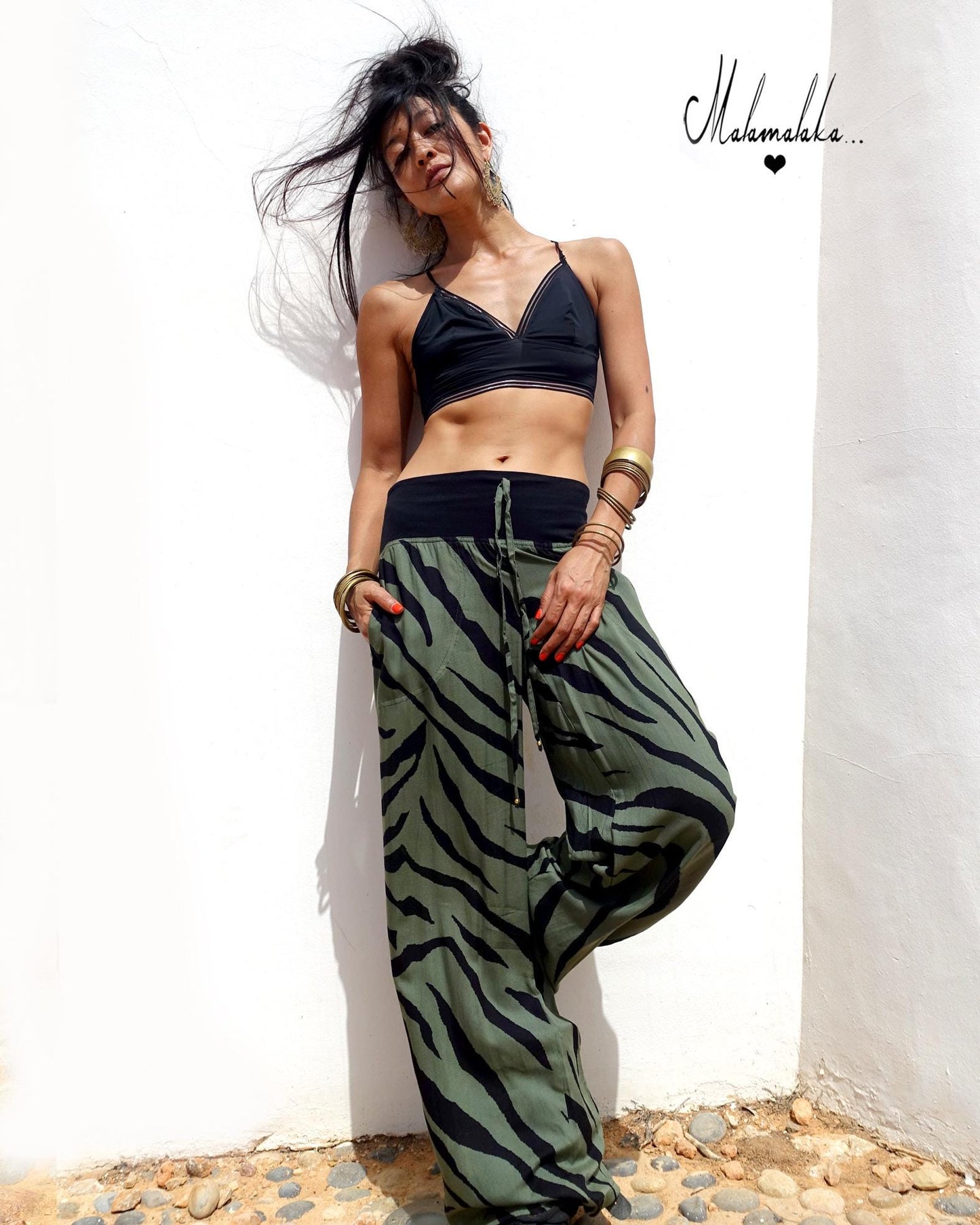 Women's Fringe Rayon Wide-Leg Trousers | Elastic Waist · Straight Leg with PocketsWomen's Fringe Rayon Wide-Leg Trousers | Elastic Waist · Straight Leg with Pockets
