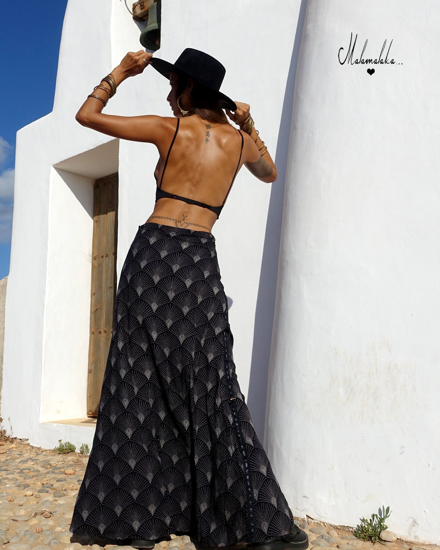 Transformable Rayon Maxi Skirt | Open Asymmetric Boho Gypsy Tribal · Steampunk Style