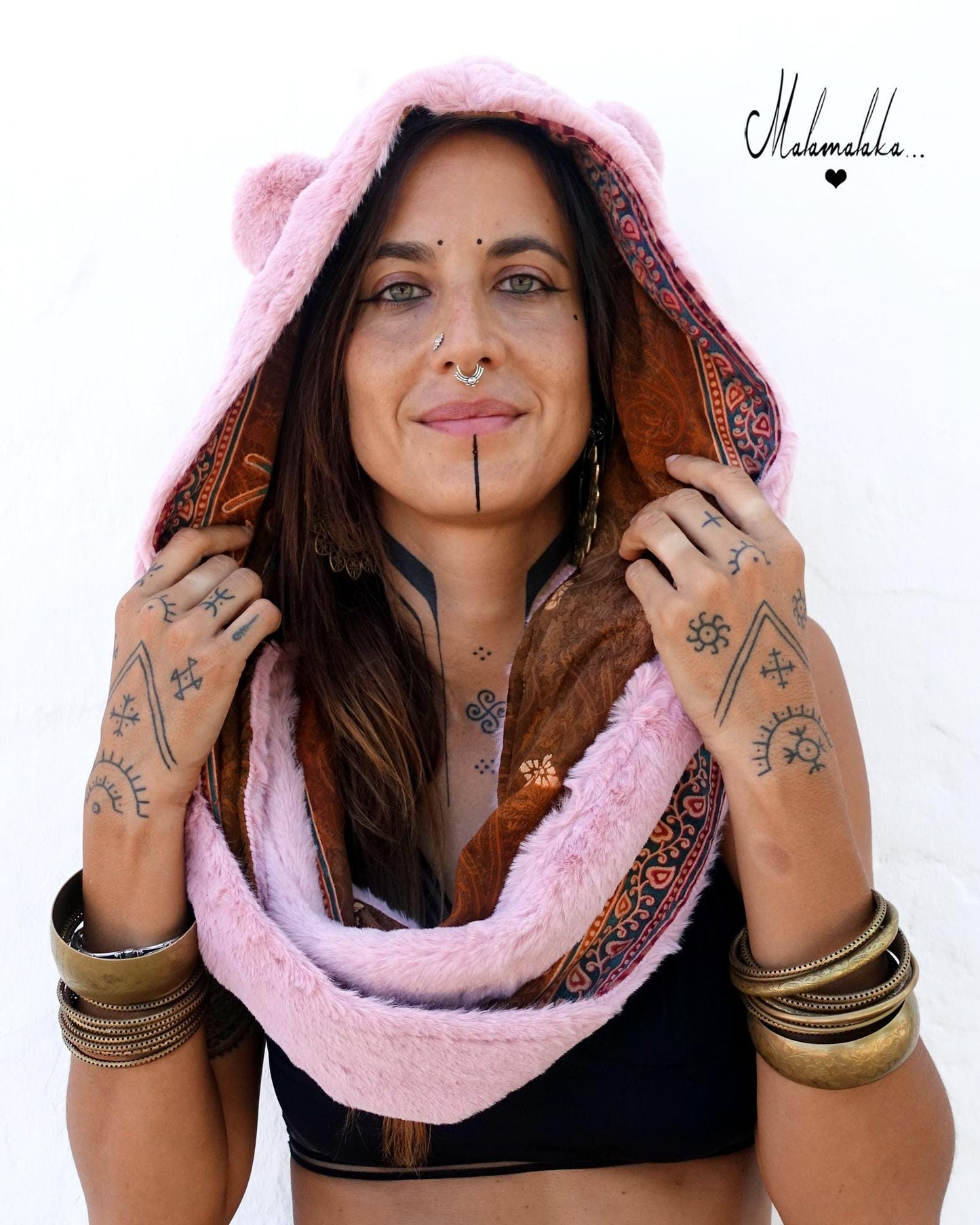 Animalakas Reversible Plush Hood | Unisex Festival Streetwear — One of a Kind