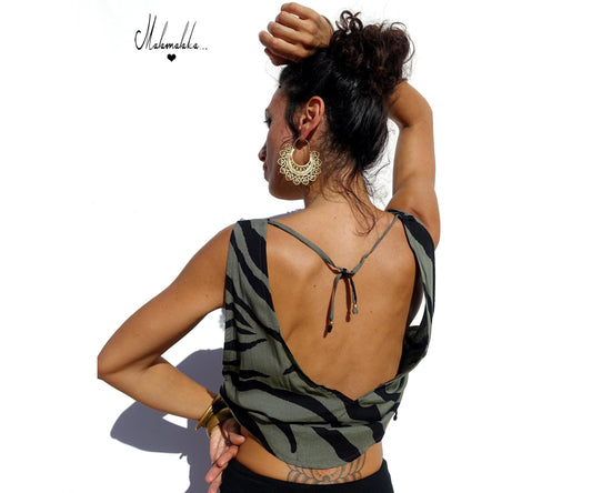 Open Back Rayon Blouse | Women's Boho Summer Top · Elegant Ibiza Style