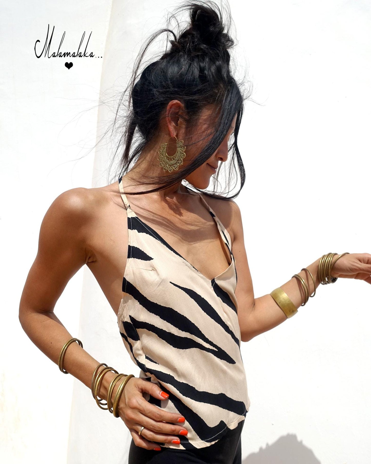 Women's Adjustable Open Back Top | Boho Summer Shirt · Ibiza Style