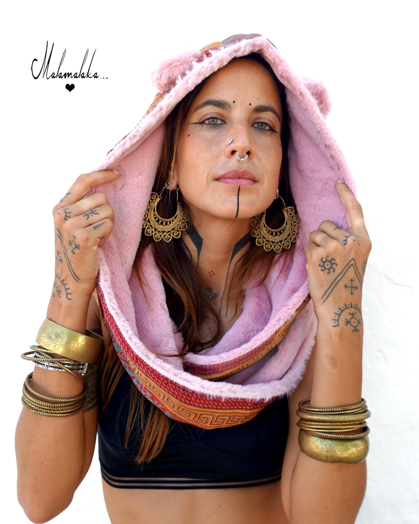 Animalakas Reversible Plush Hood | Unisex Festival Streetwear — One of a Kind