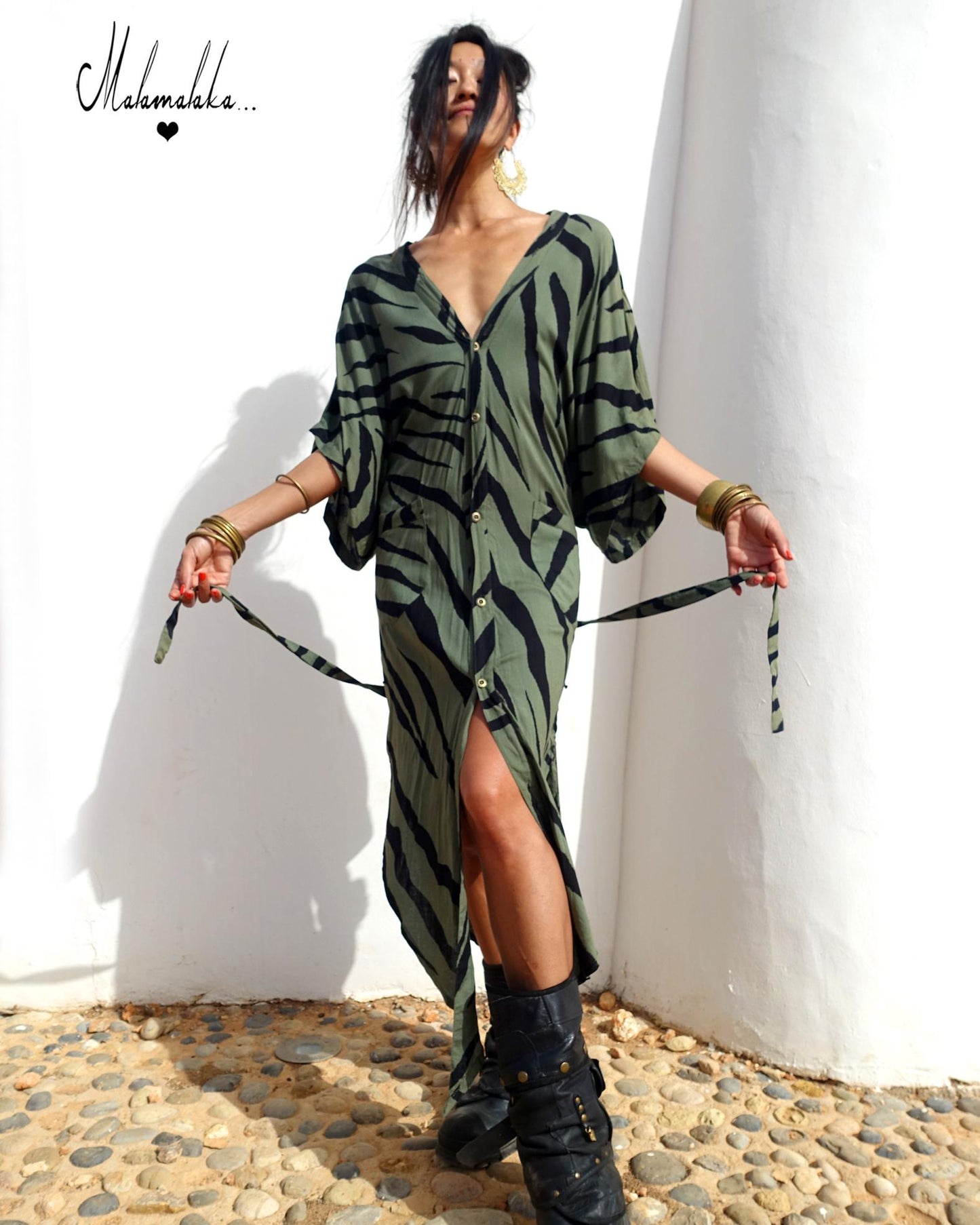 Boho Kimono Jacket | Detachable Hood · Tribal Festival Dress Kimono · Bohemian Style