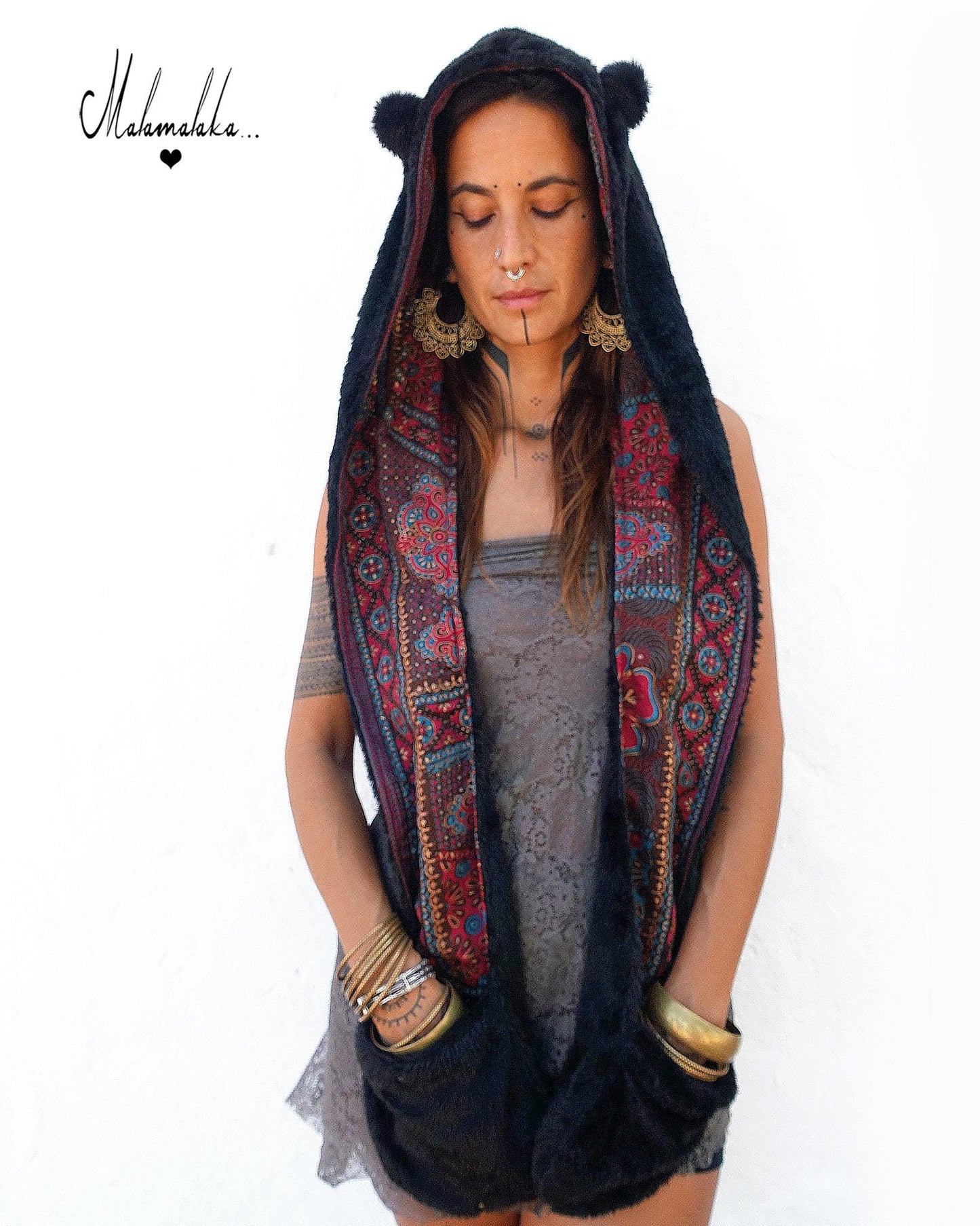 Animalakas Reversible Plush Hood | Unisex Festival Streetwear — One of a Kind