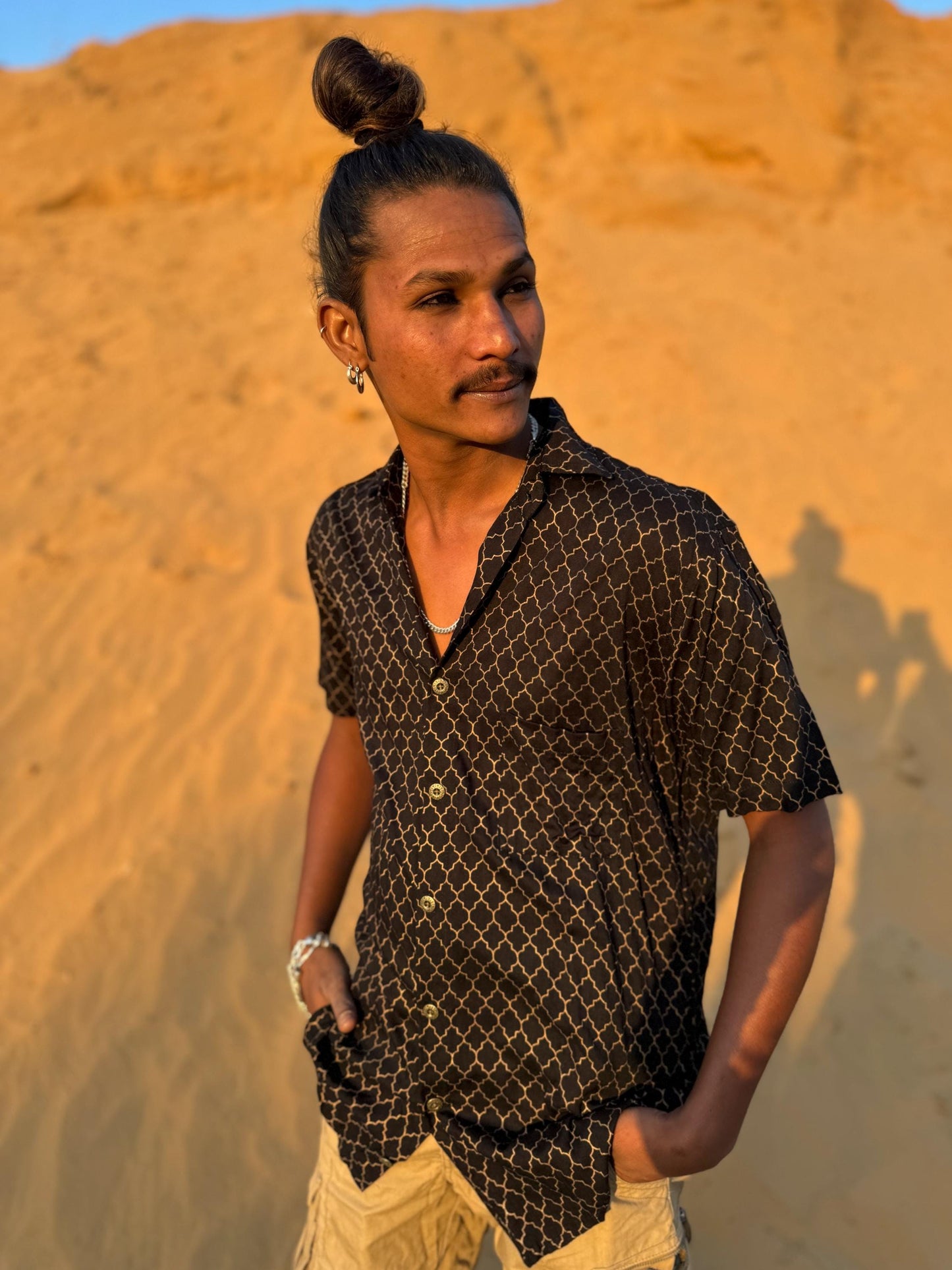 Men's Bohemian Button-Up Shirt | Elegant Dress Shirt · Hawaiian Style