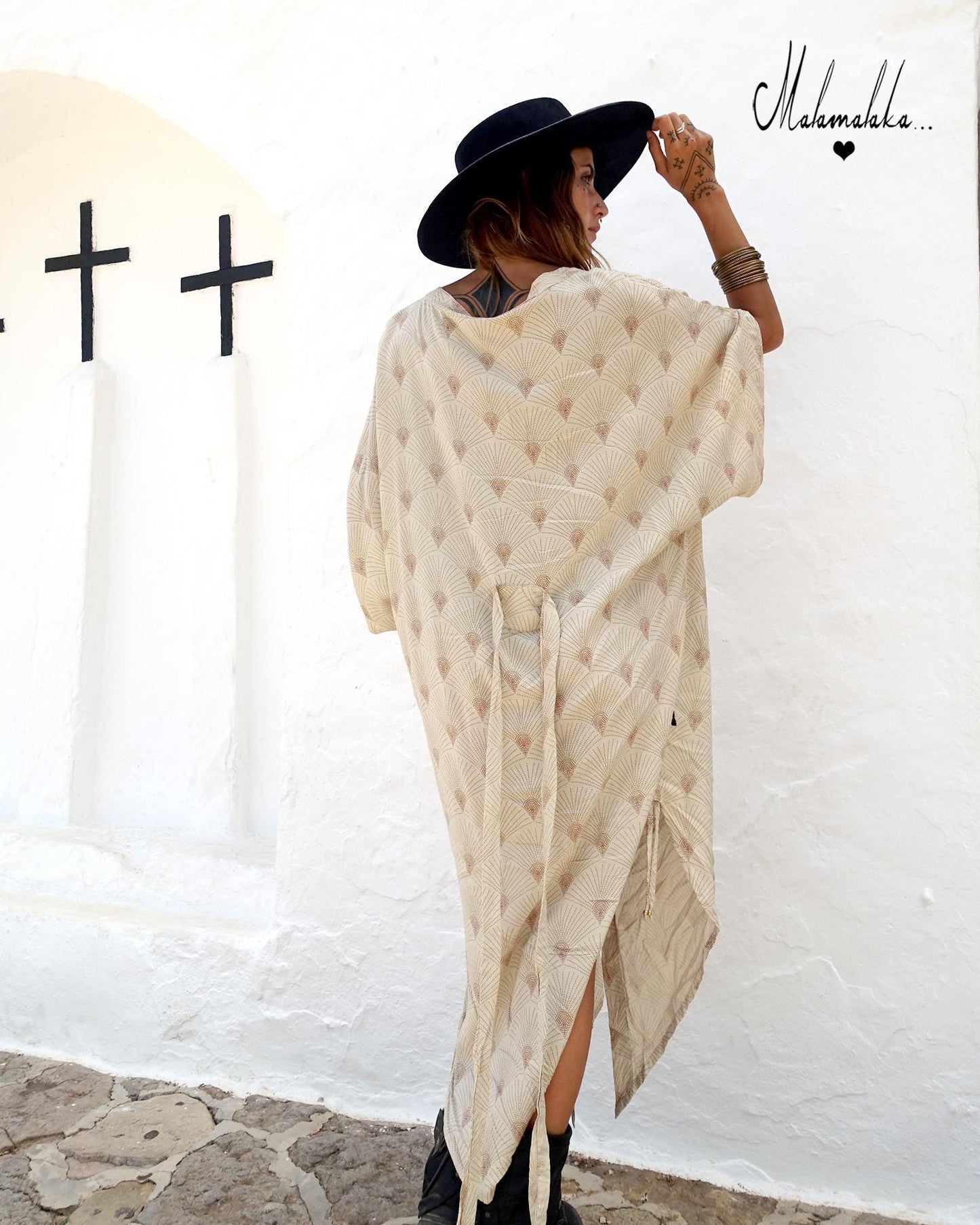 Boho Kimono Jacket | Detachable Hood · Tribal Festival Dress Kimono · Bohemian Style