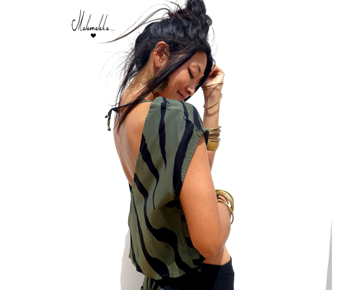 Open Back Rayon Blouse | Women's Boho Summer Top · Elegant Ibiza Style