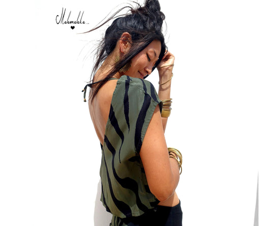 Open Back Rayon Blouse | Women's Boho Summer Top · Elegant Ibiza Style