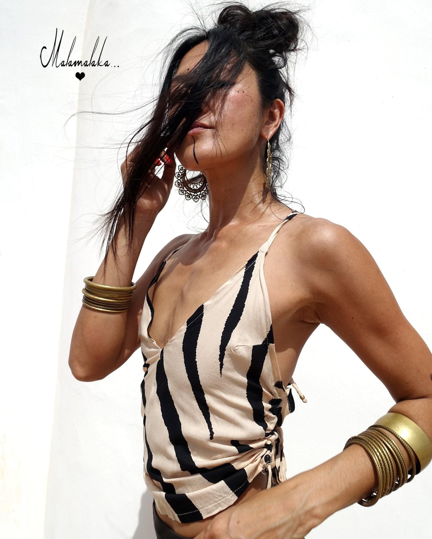 Women's Adjustable Open Back Top | Boho Summer Shirt · Ibiza Style